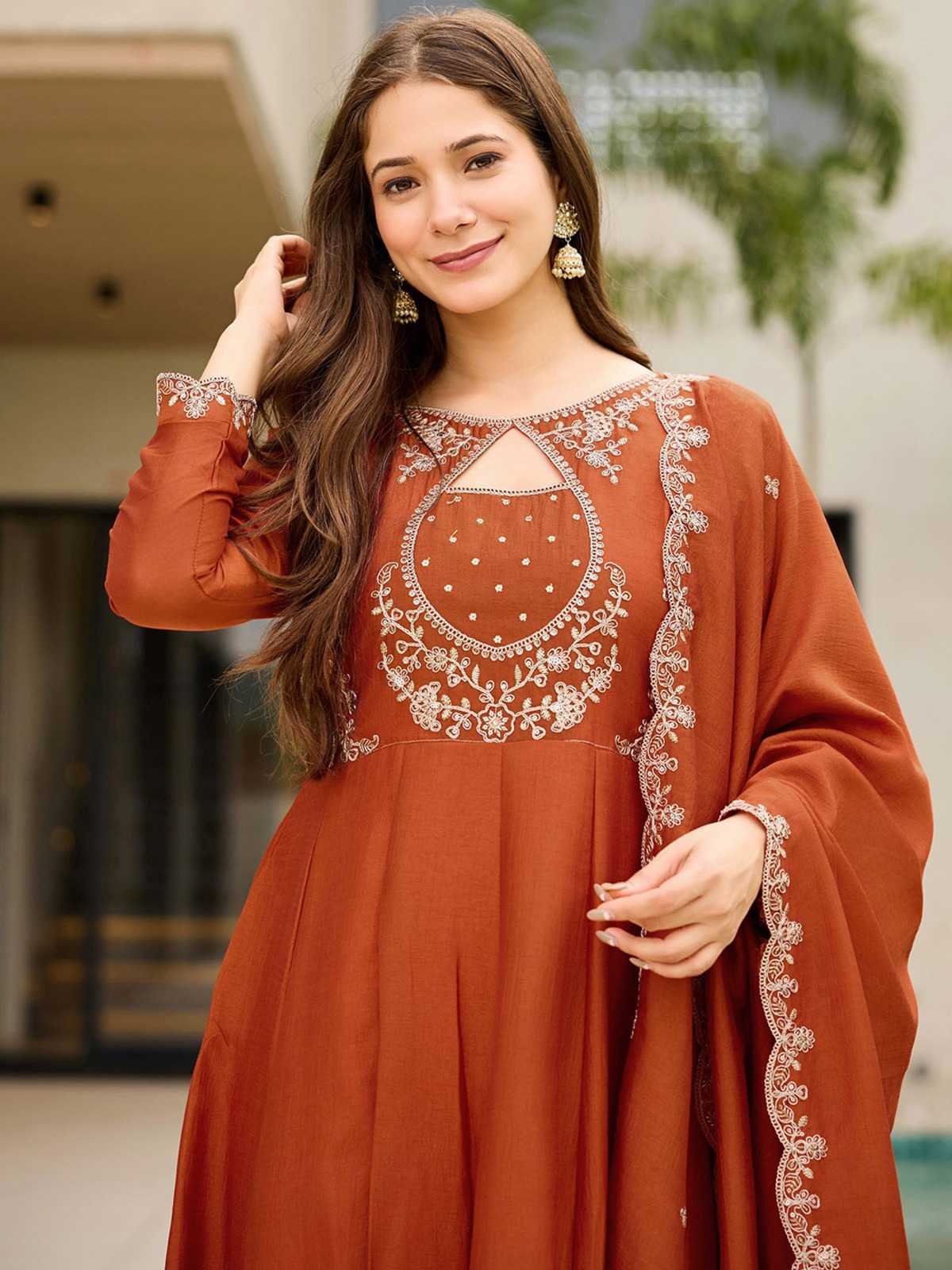 YNF Wholesale Vichitra Silk Fancy Gowns  | Surat Manufacturer