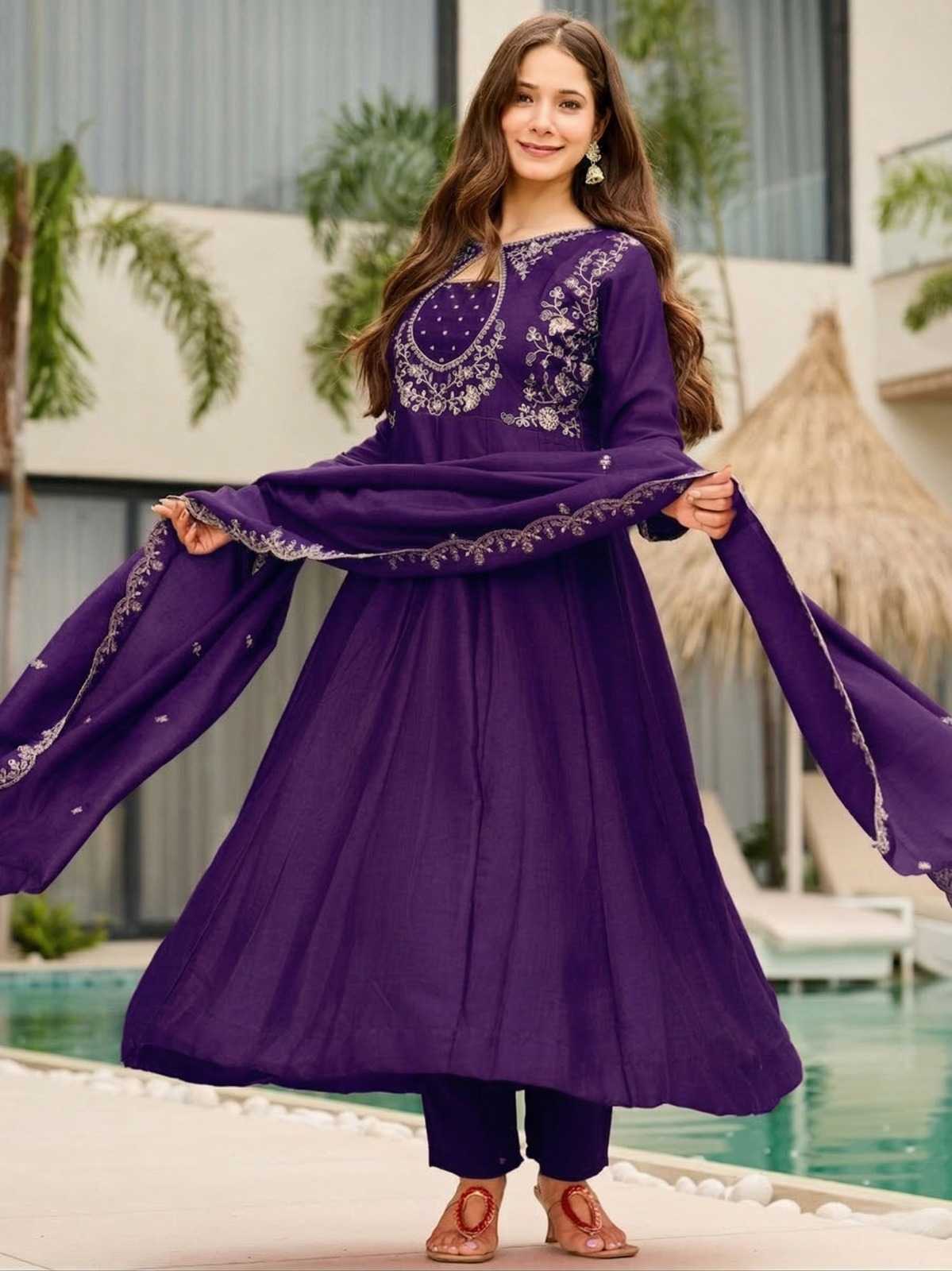 YNF Wholesale Vichitra Silk Fancy Gowns  | Surat Manufacturer