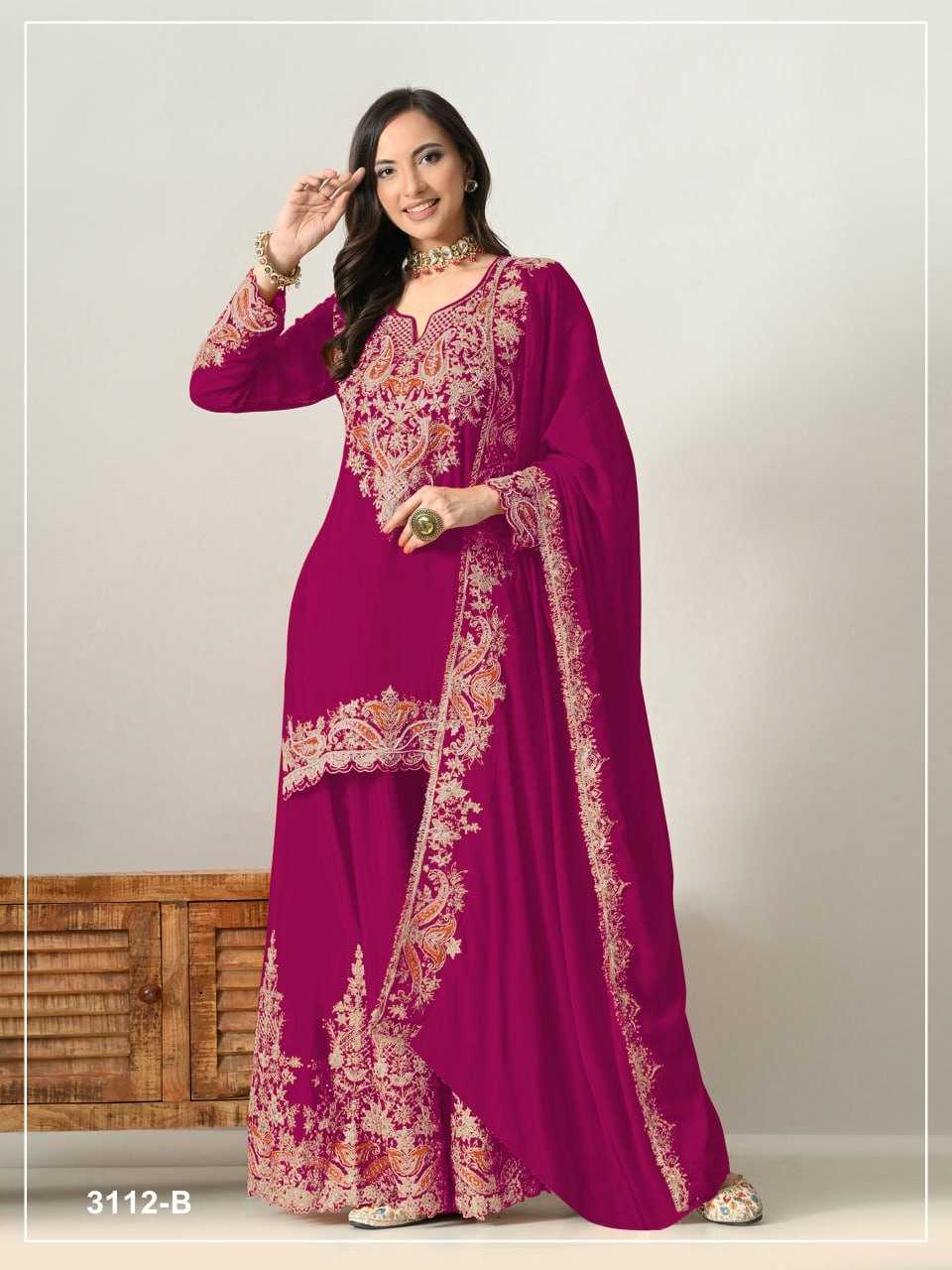 YNF Wholesale Heavy Chinnon Silk Embroidery Suits  | Surat Manufacturer