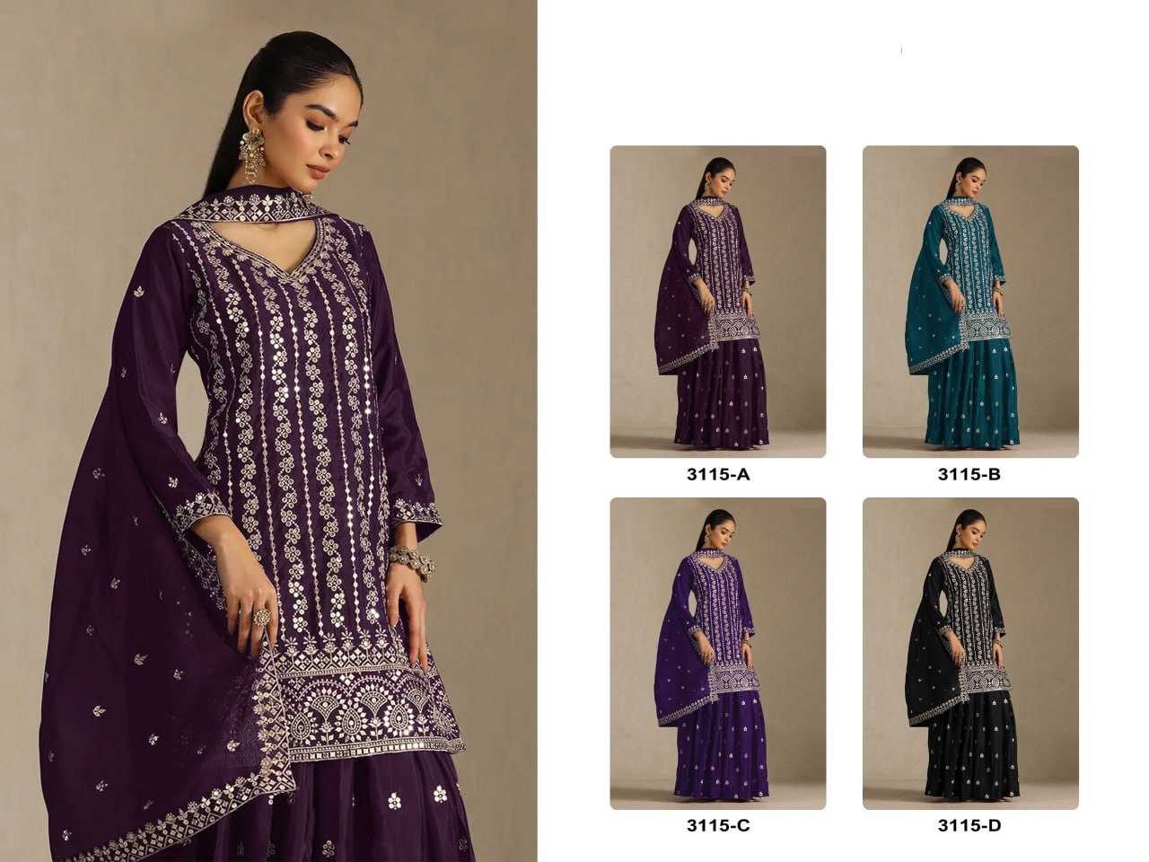 YNF Wholesale Chinon Printed Suits  | Surat Manufacturer