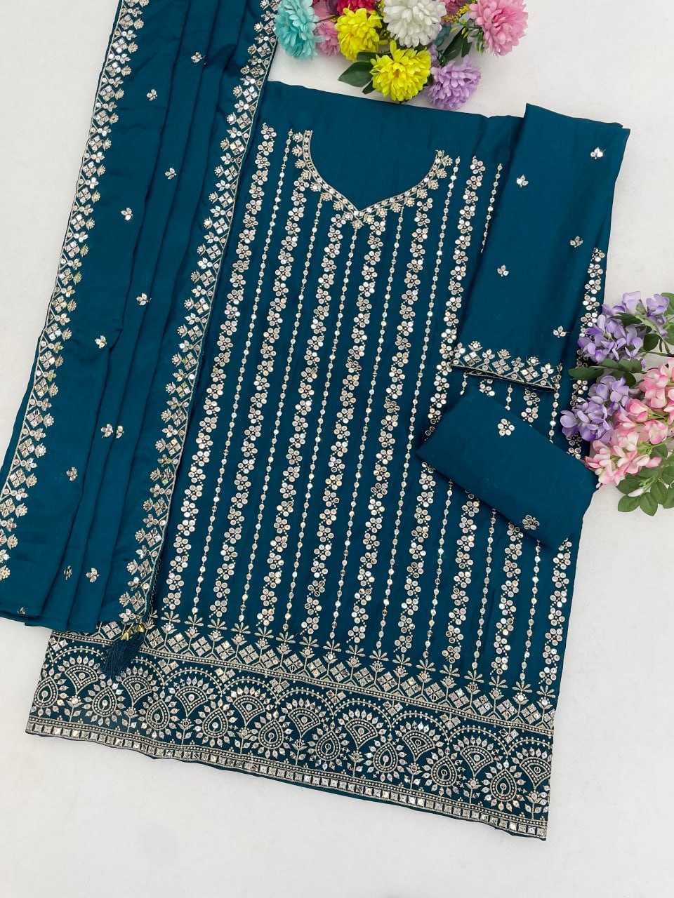 YNF Wholesale Chinon Printed Suits  | Surat Manufacturer
