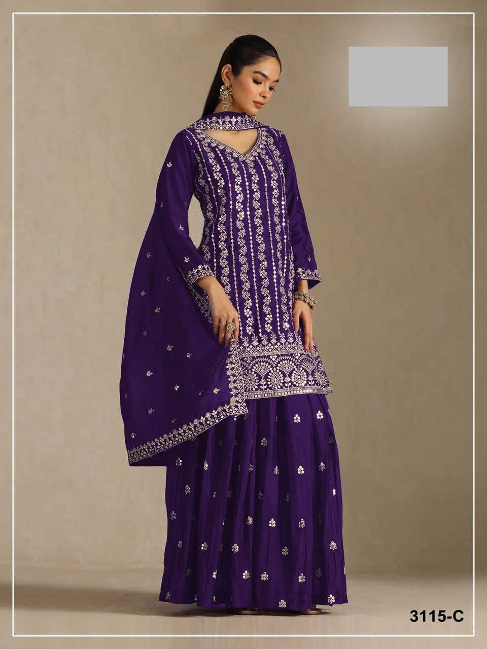 YNF Wholesale Chinon Printed Suits  | Surat Manufacturer