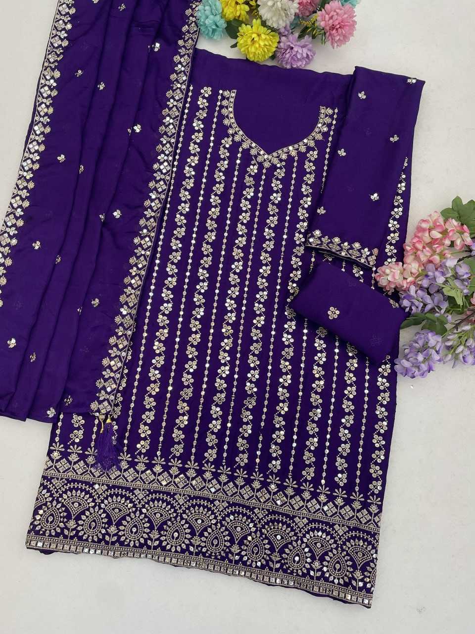 YNF Wholesale Chinon Printed Suits  | Surat Manufacturer