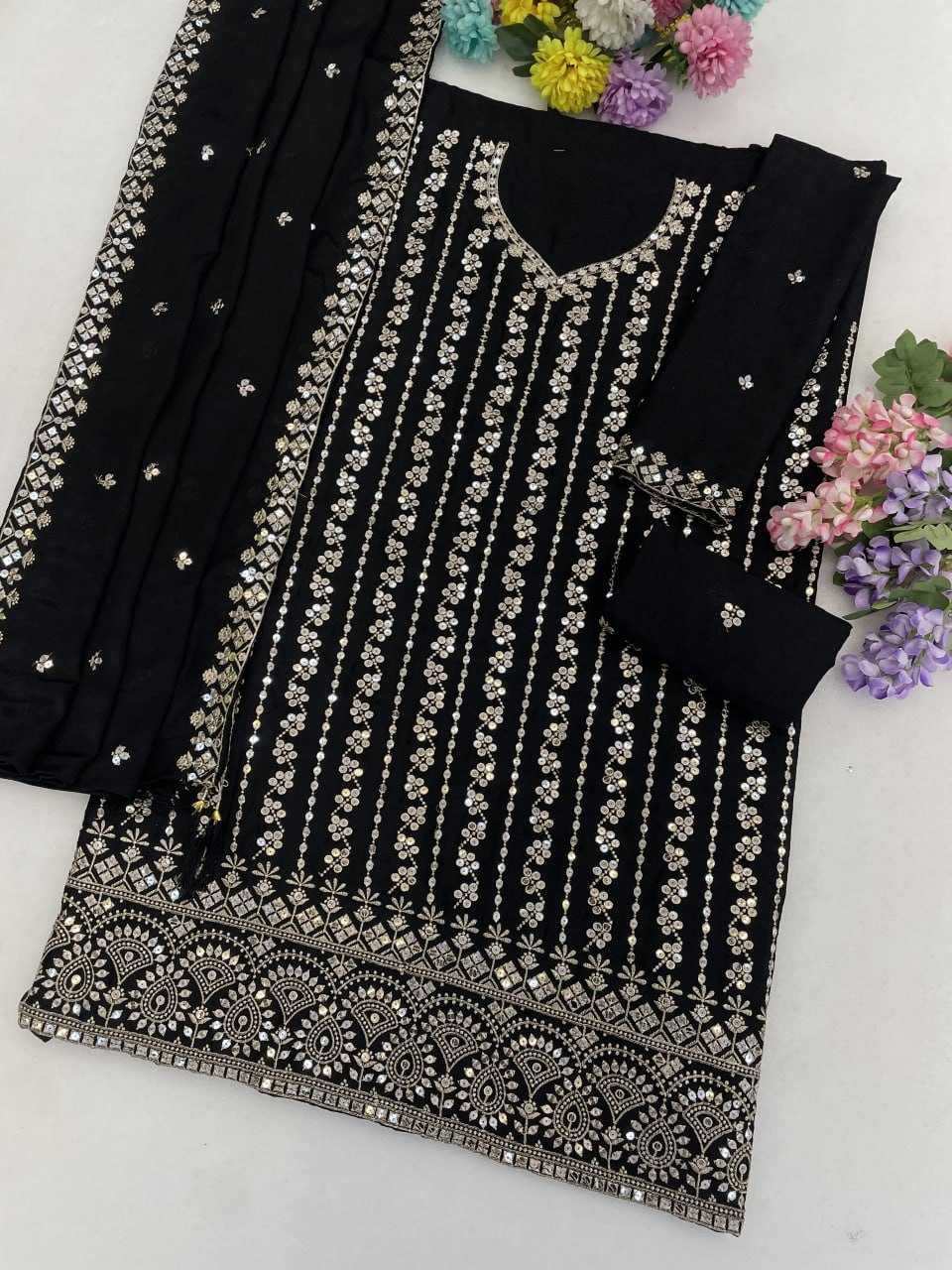 YNF Wholesale Chinon Printed Suits  | Surat Manufacturer
