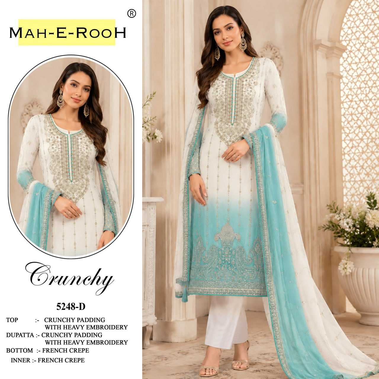 YNF Wholesale Crunchi Embroidery Suits  | Surat Manufacturer