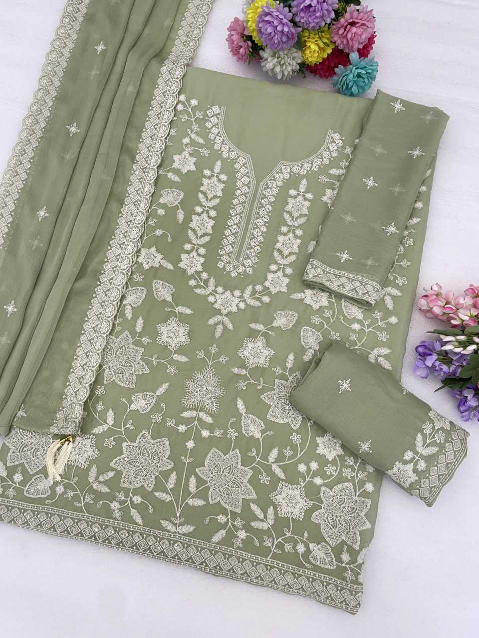YNF Wholesale Chiffon Embroidery Suits  | Surat Manufacturer