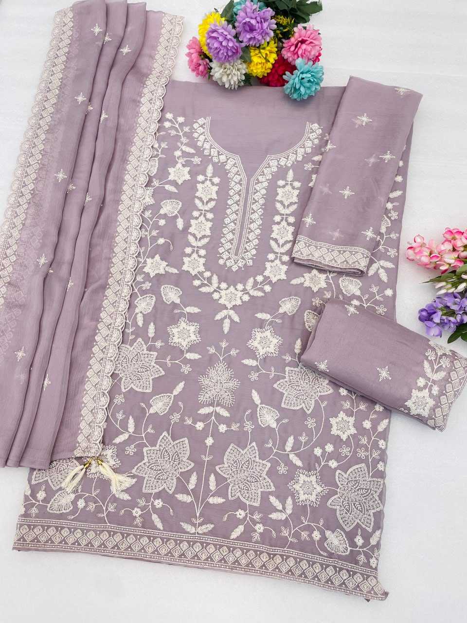 YNF Wholesale Chiffon Embroidery Suits  | Surat Manufacturer