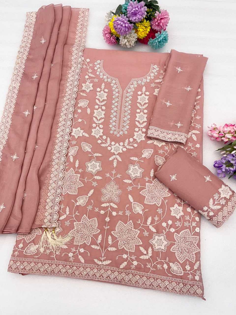 YNF Wholesale Chiffon Embroidery Suits  | Surat Manufacturer