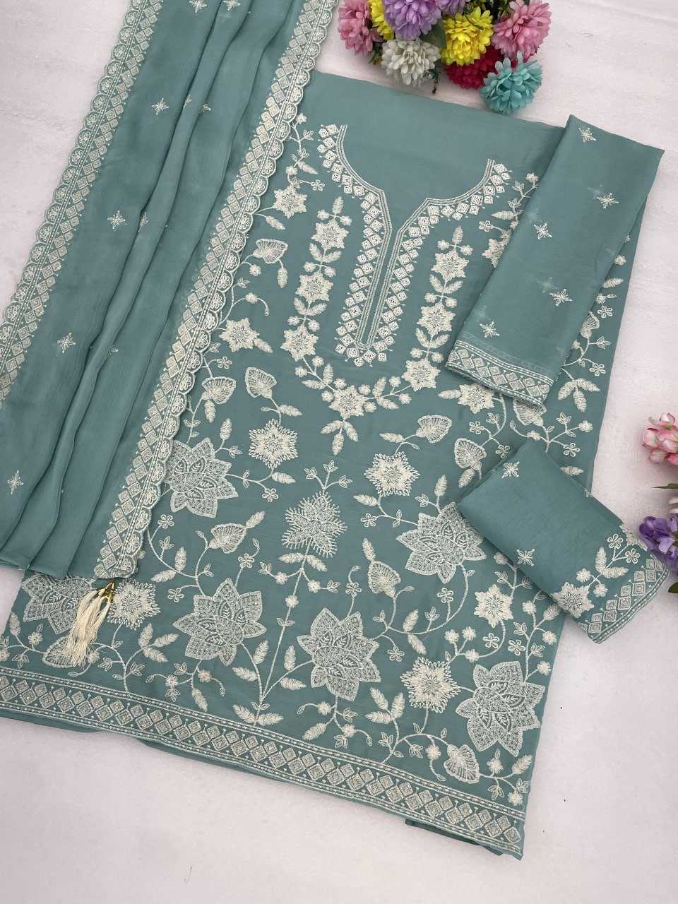 YNF Wholesale Chiffon Embroidery Suits  | Surat Manufacturer