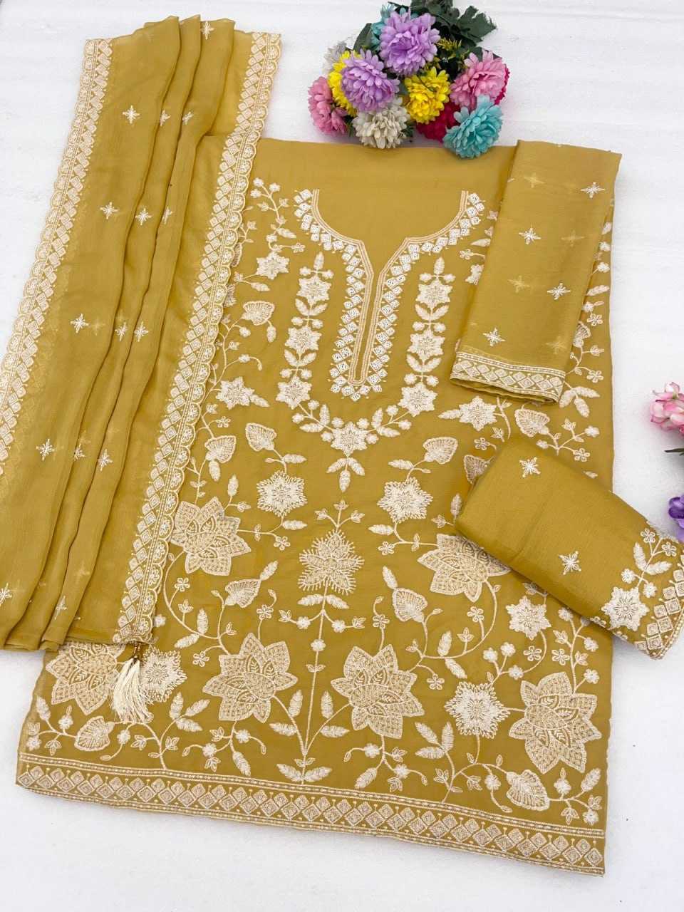 YNF Wholesale Chiffon Embroidery Suits  | Surat Manufacturer