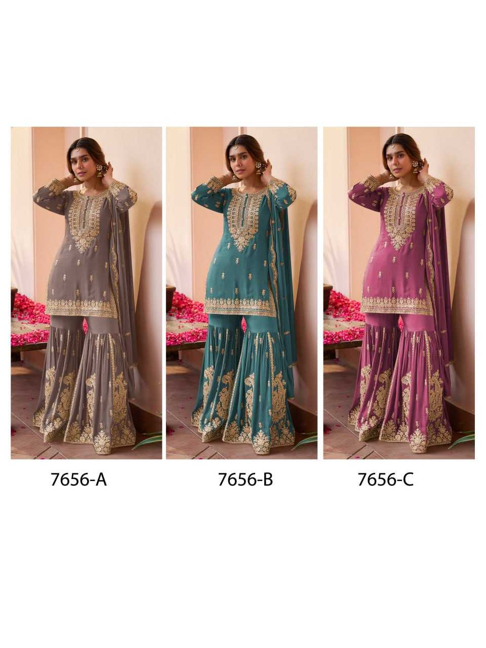 YNF Wholesale Chinon Printed Suits  | Surat Manufacturer