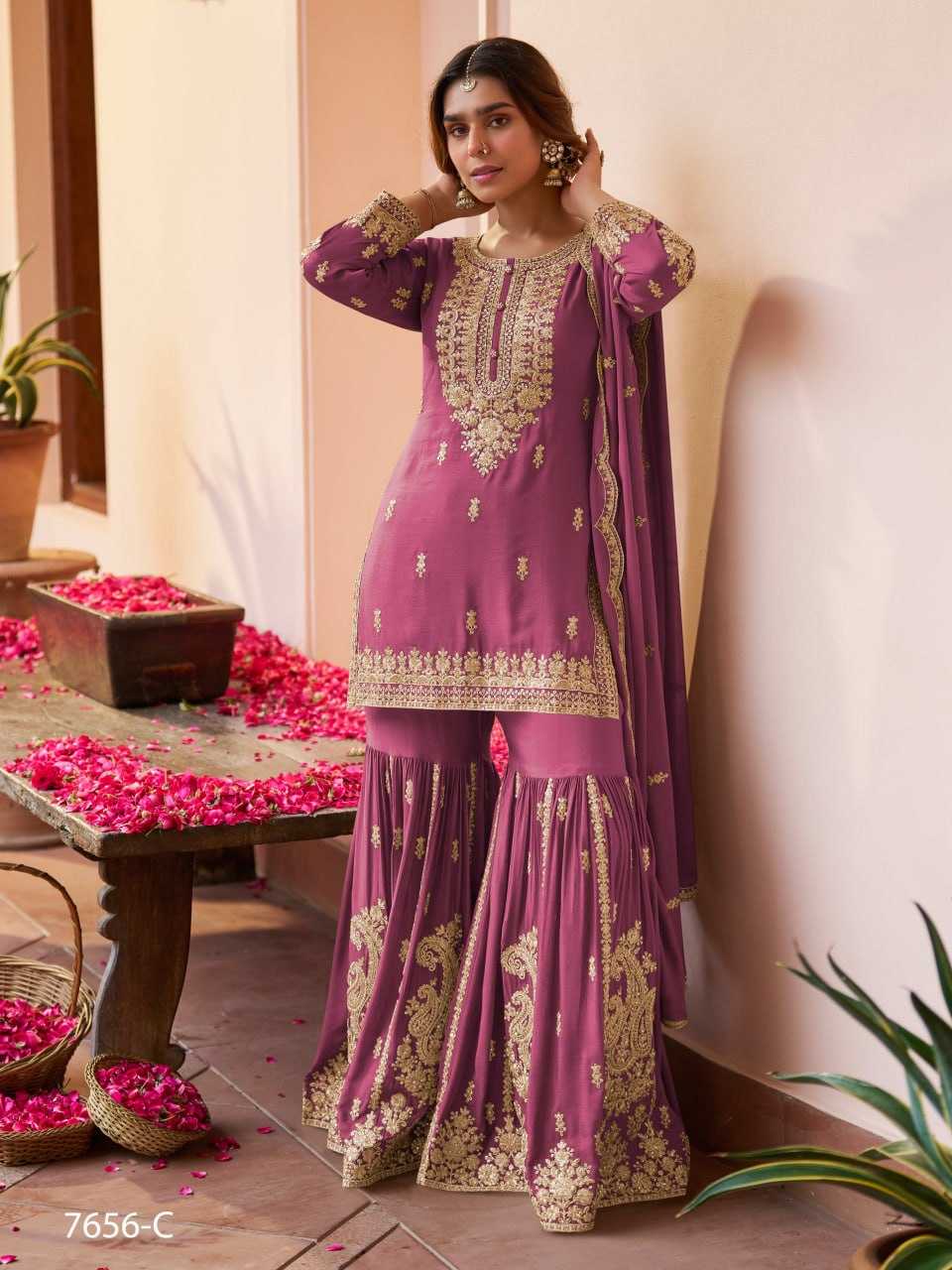 YNF Wholesale Chinon Printed Suits  | Surat Manufacturer