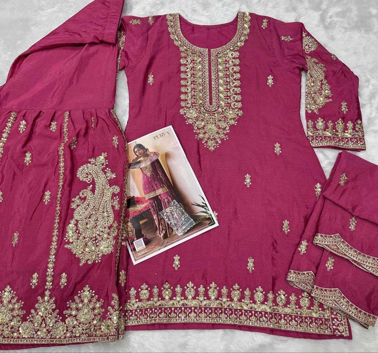 YNF Wholesale Chinon Printed Suits  | Surat Manufacturer
