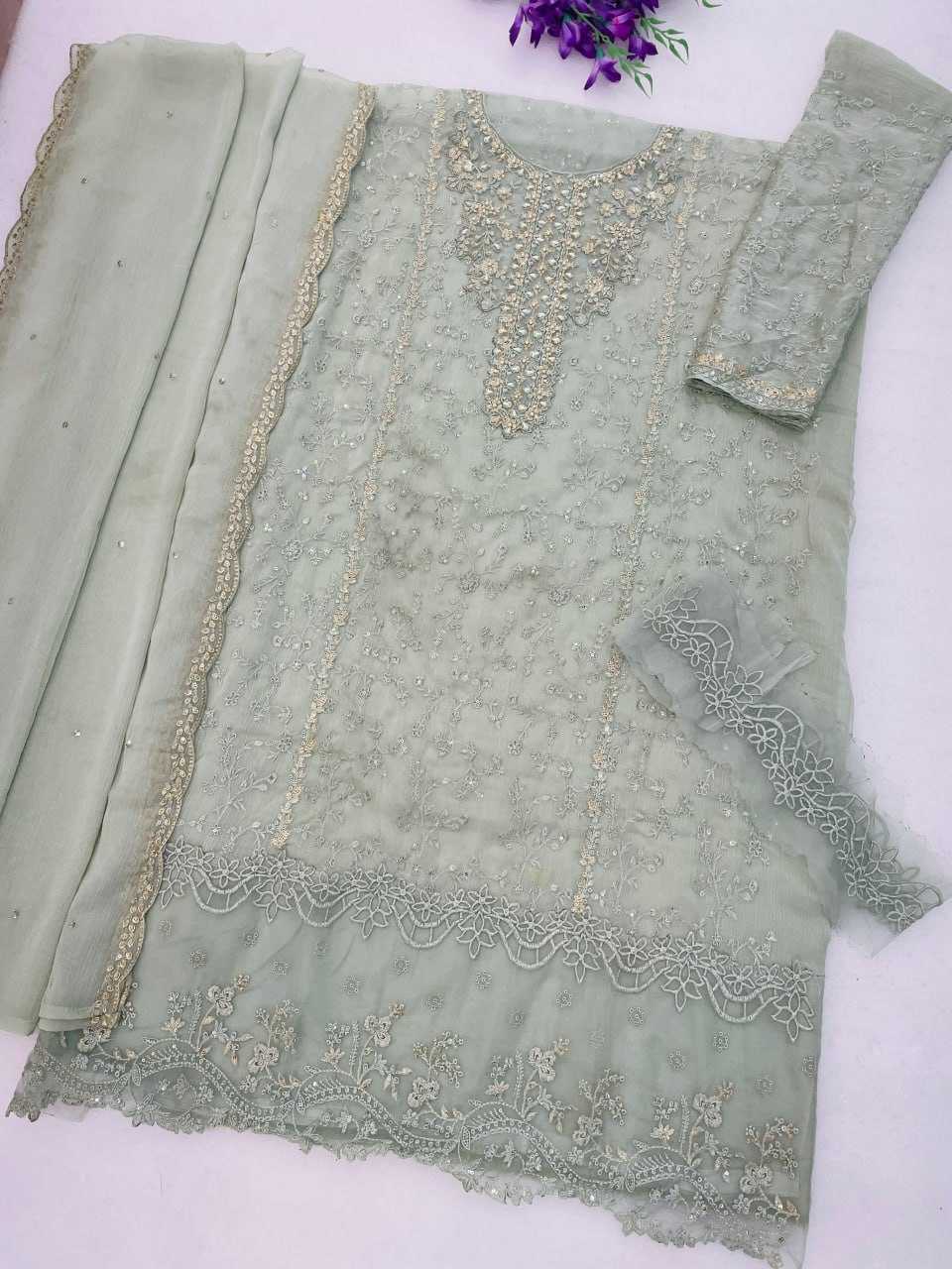 YNF Wholesale Chinon Silk Embroidery Suits  | Surat Manufacturer