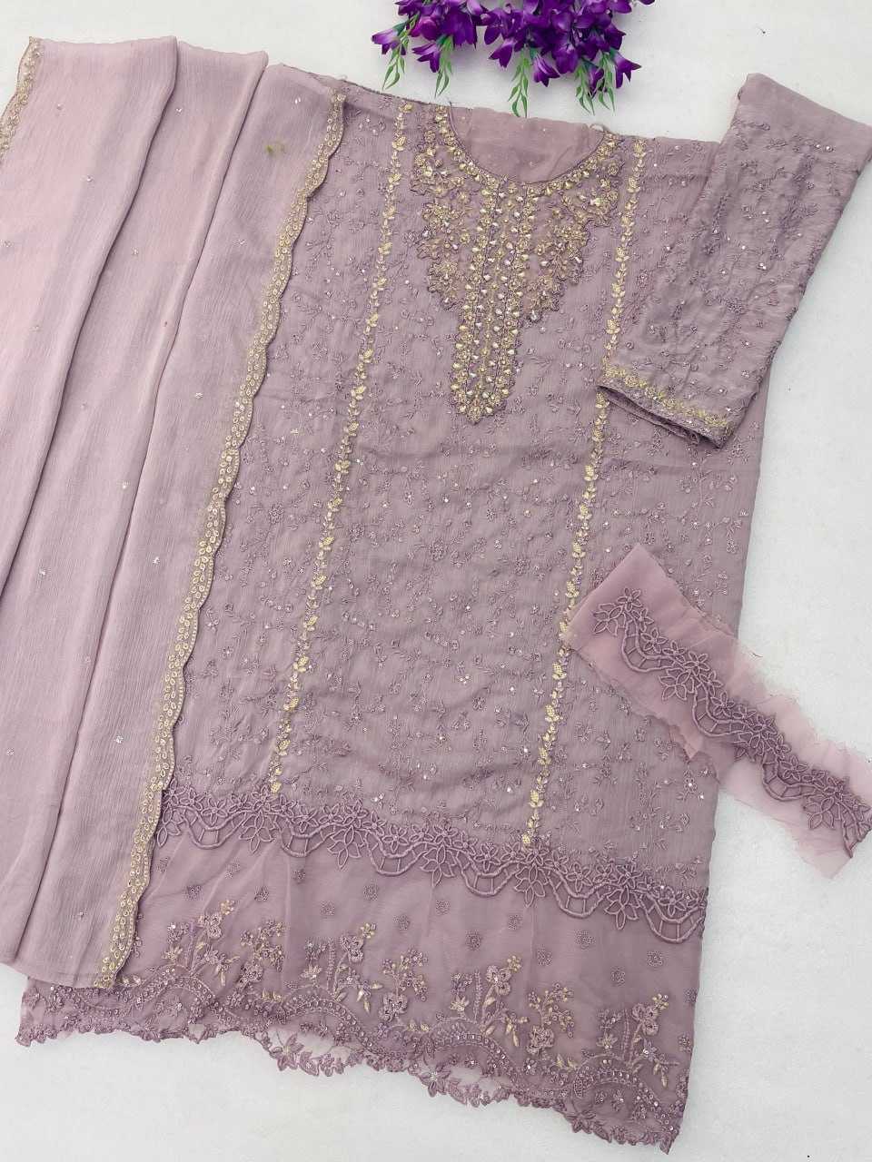 YNF Wholesale Chinon Silk Embroidery Suits  | Surat Manufacturer