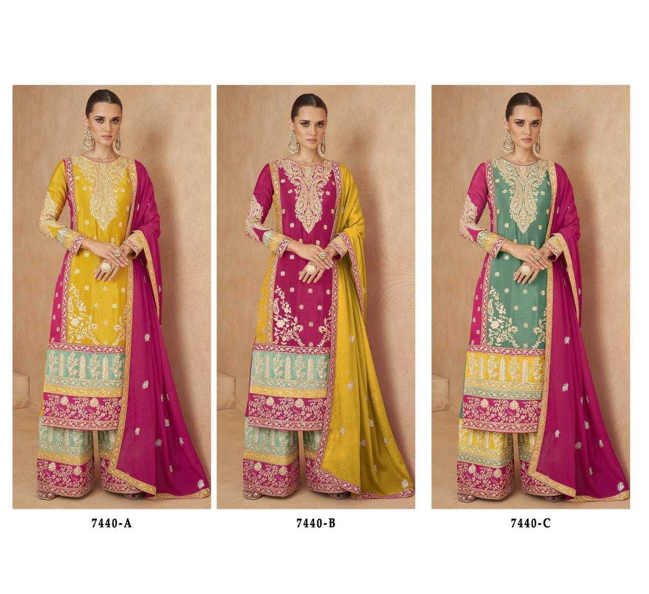 YNF Wholesale Chinon Silk Embroidery Suits  | Surat Manufacturer