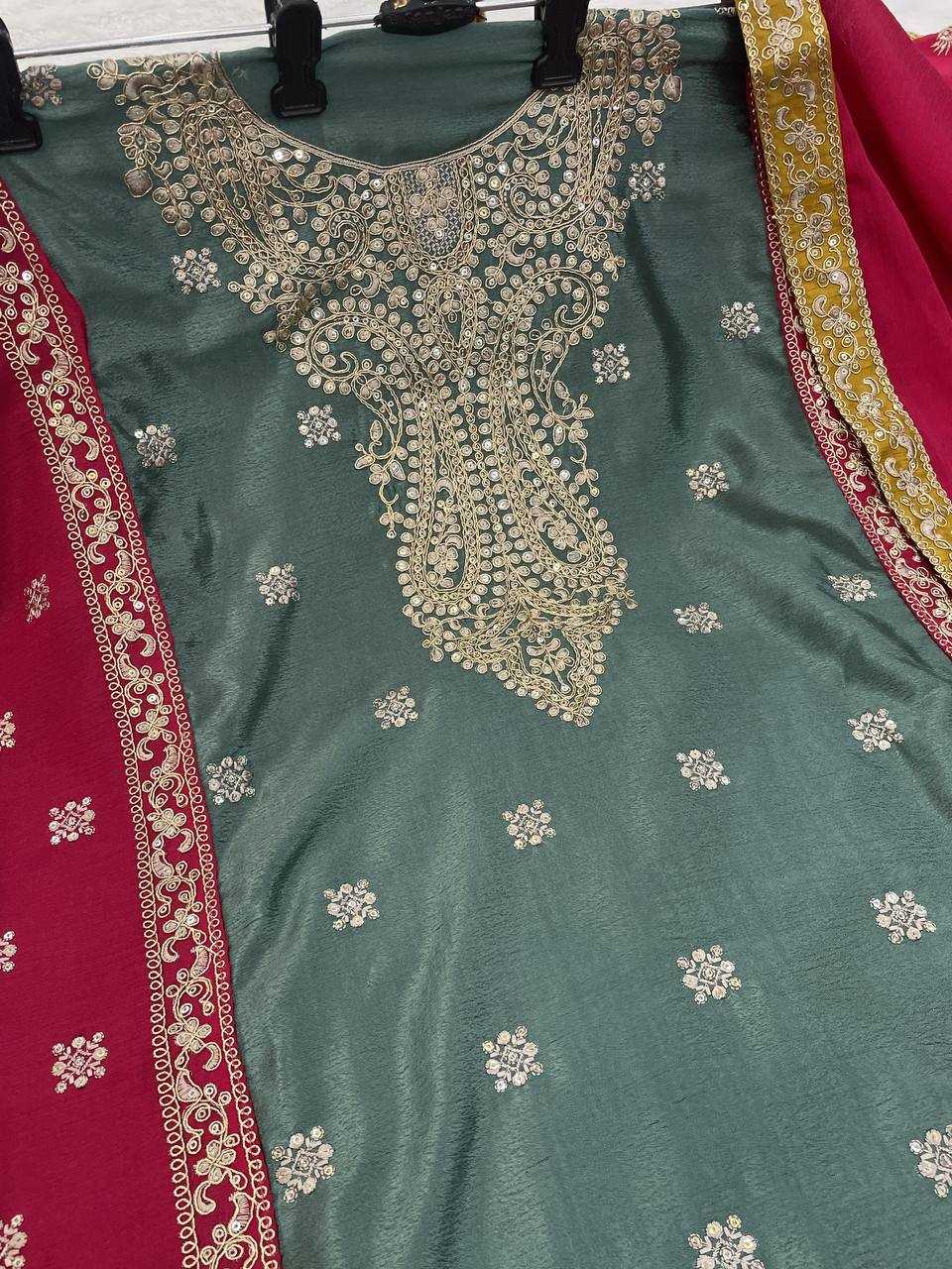 YNF Wholesale Chinon Silk Embroidery Suits  | Surat Manufacturer