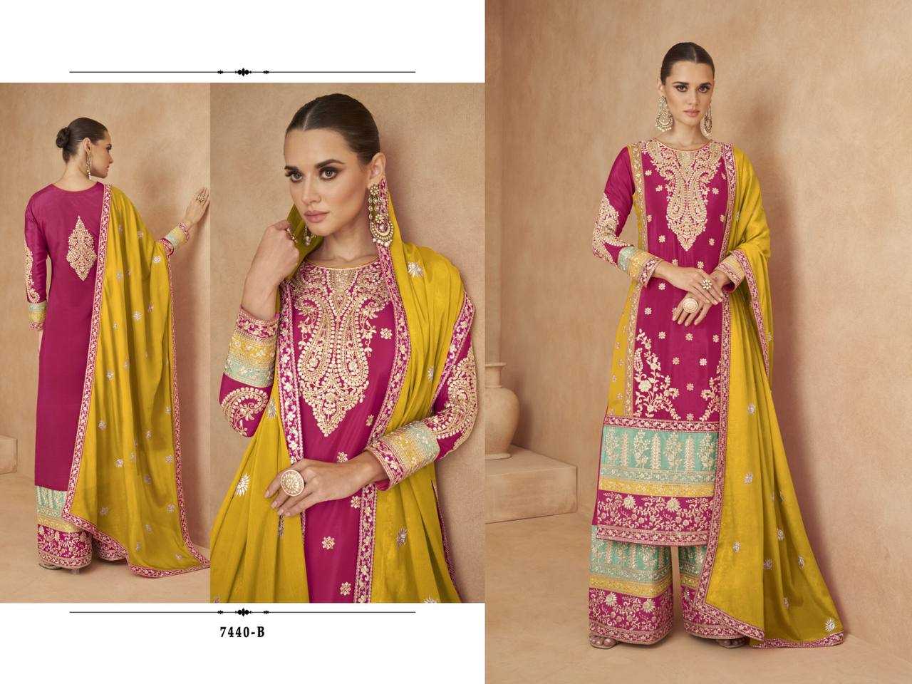YNF Wholesale Chinon Silk Embroidery Suits  | Surat Manufacturer