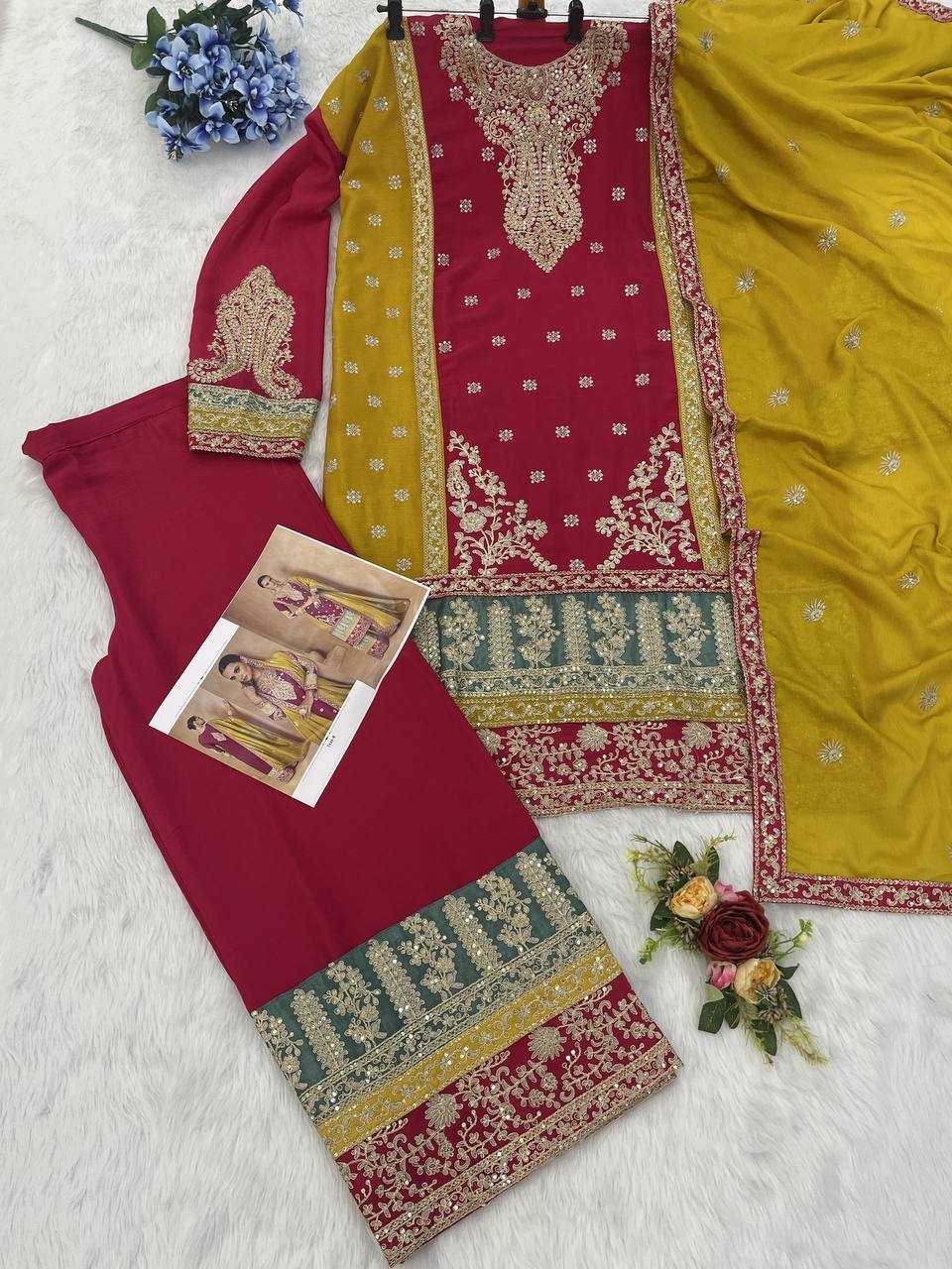 YNF Wholesale Chinon Silk Embroidery Suits  | Surat Manufacturer