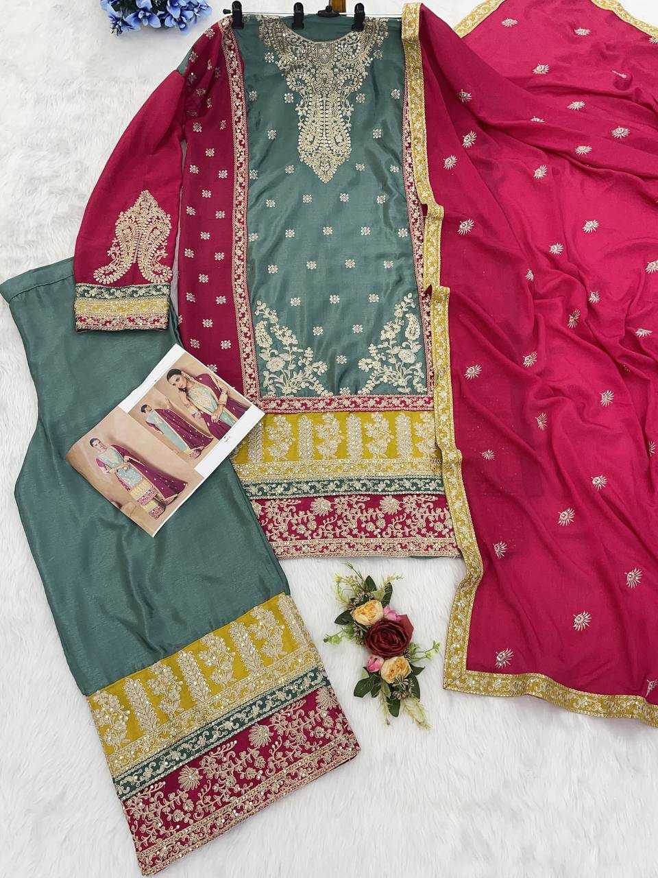 YNF Wholesale Chinon Silk Embroidery Suits  | Surat Manufacturer