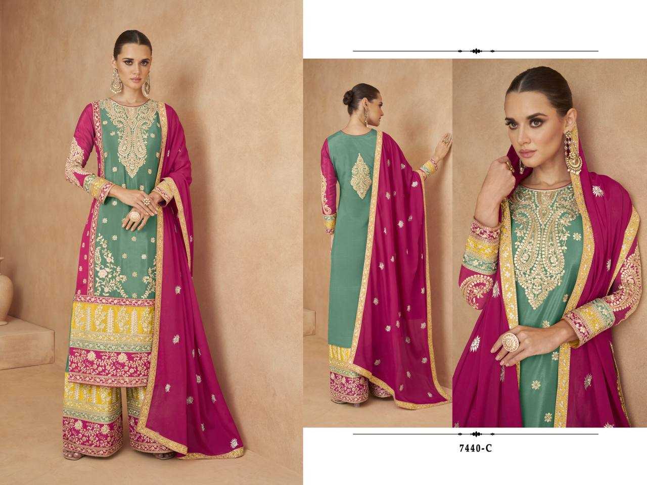 YNF Wholesale Chinon Silk Embroidery Suits  | Surat Manufacturer