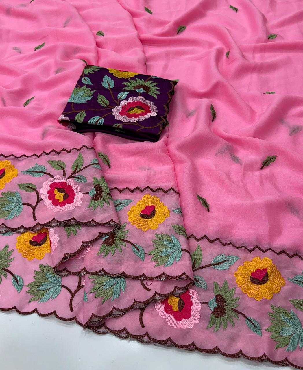 YNF Wholesale Georgette Designer Sarees  | Surat Manufacturer