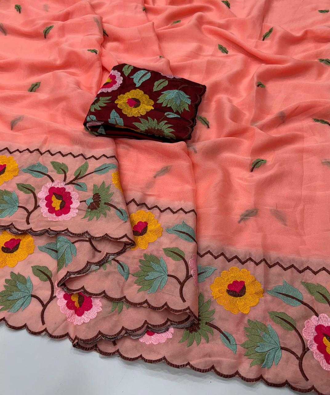 YNF Wholesale Georgette Designer Sarees  | Surat Manufacturer