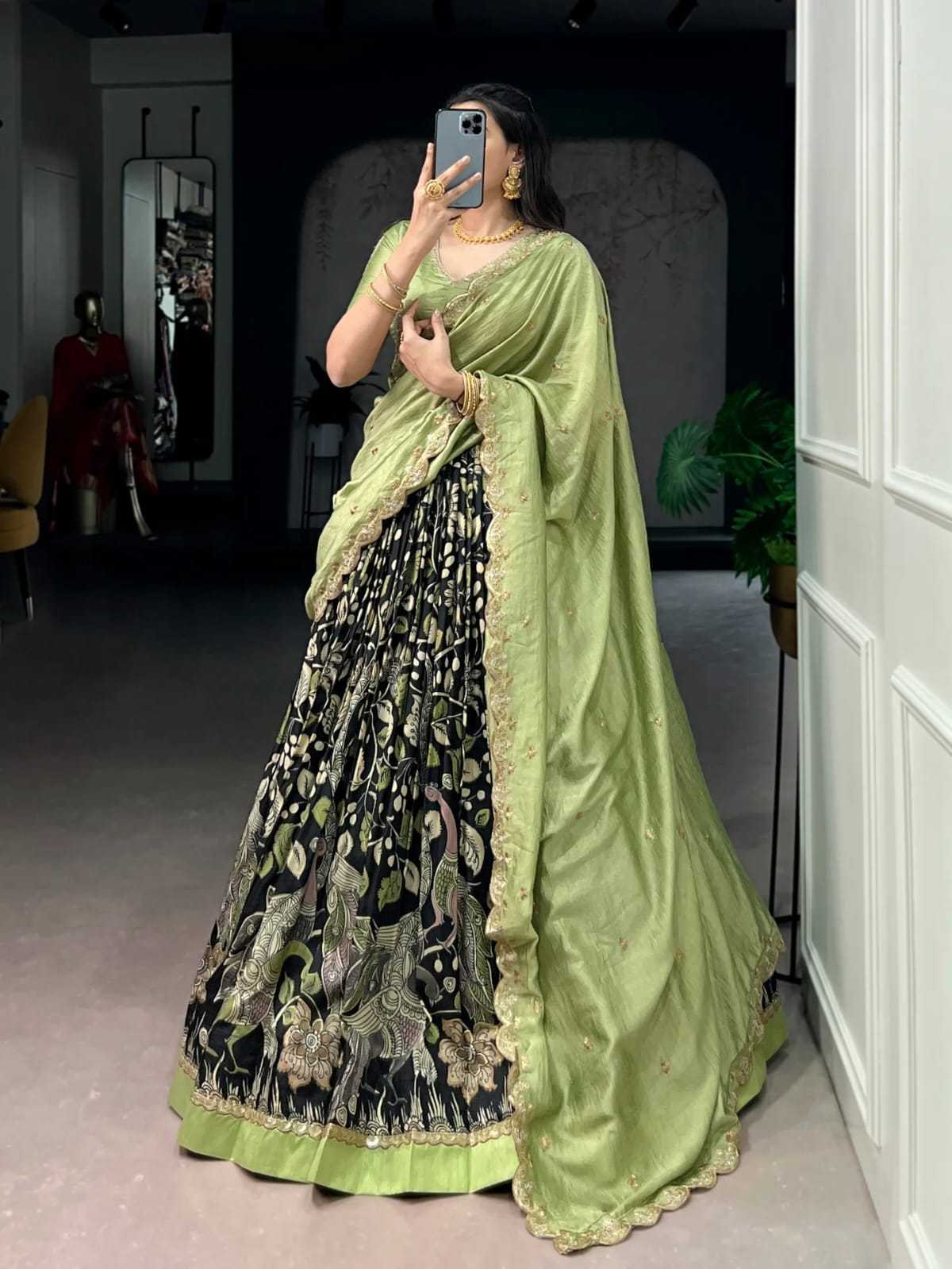 YNF Wholesale Dola Silk Kalamkari Lehenga  | Surat Manufacturer