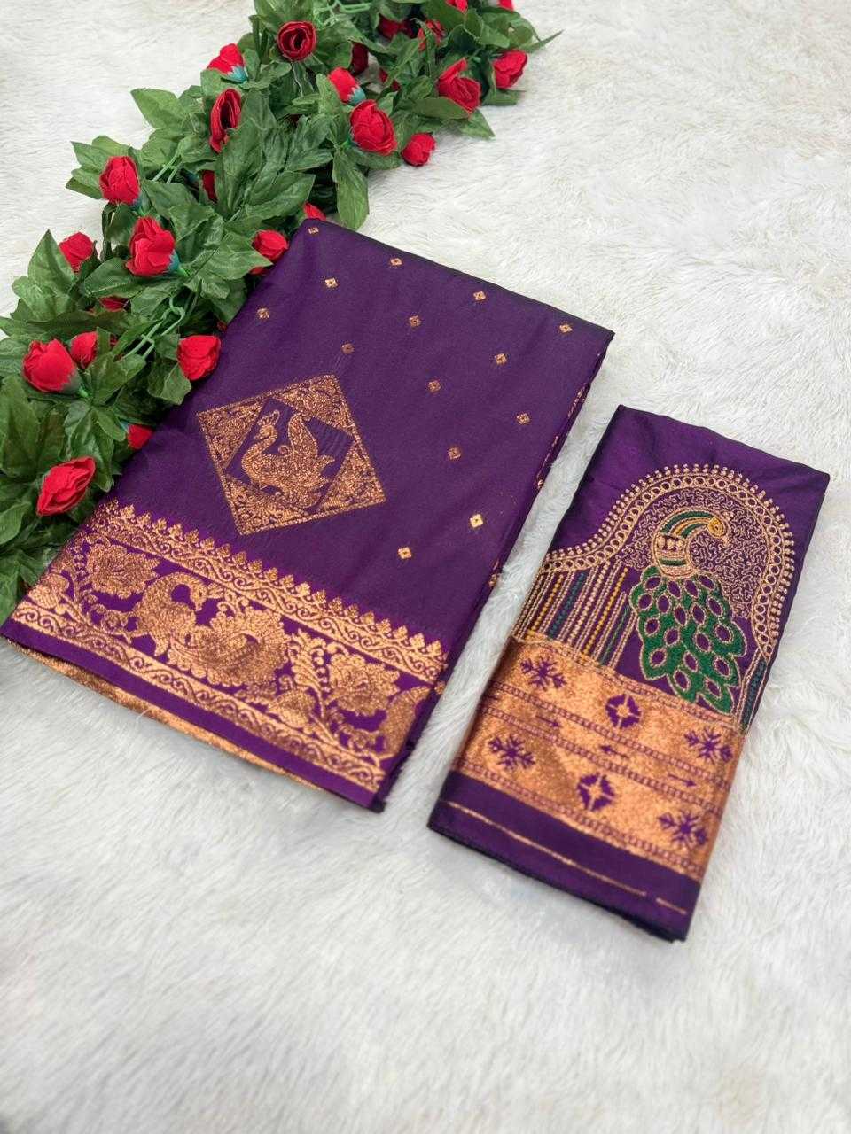 YNF Wholesale Jacquard Embroidered Sarees  | Surat Manufacturer
