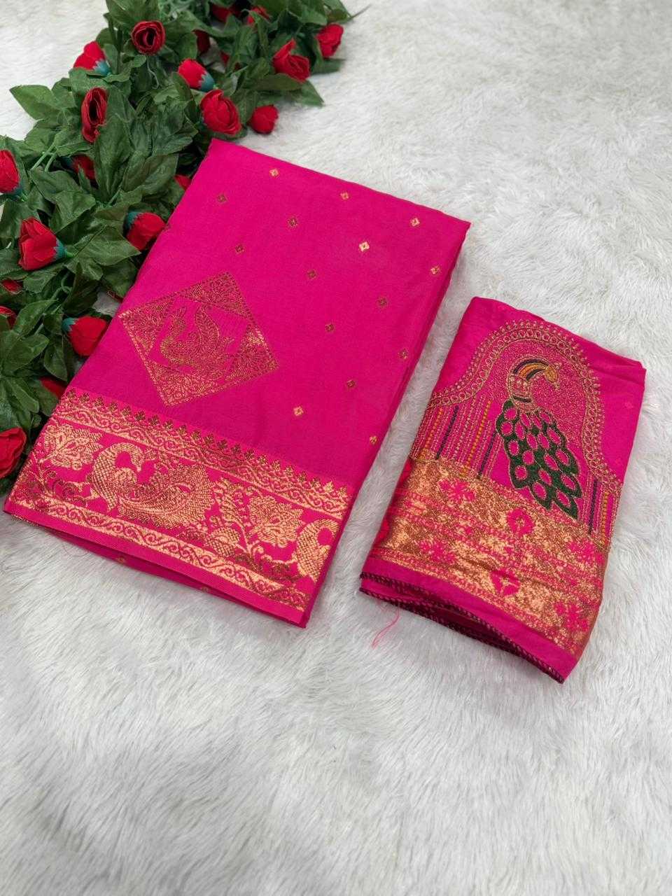 YNF Wholesale Jacquard Embroidered Sarees  | Surat Manufacturer