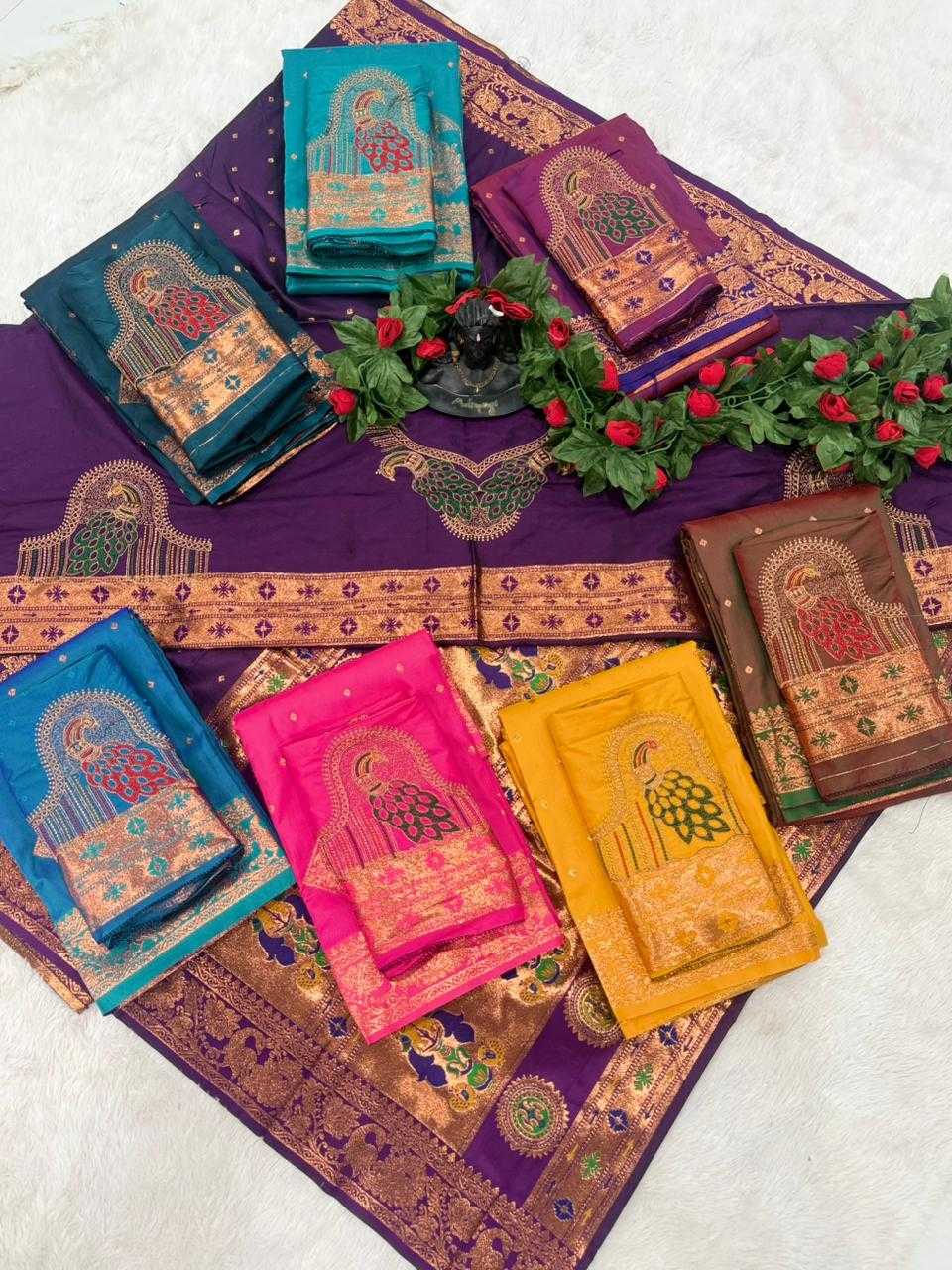 YNF Wholesale Jacquard Embroidered Sarees  | Surat Manufacturer