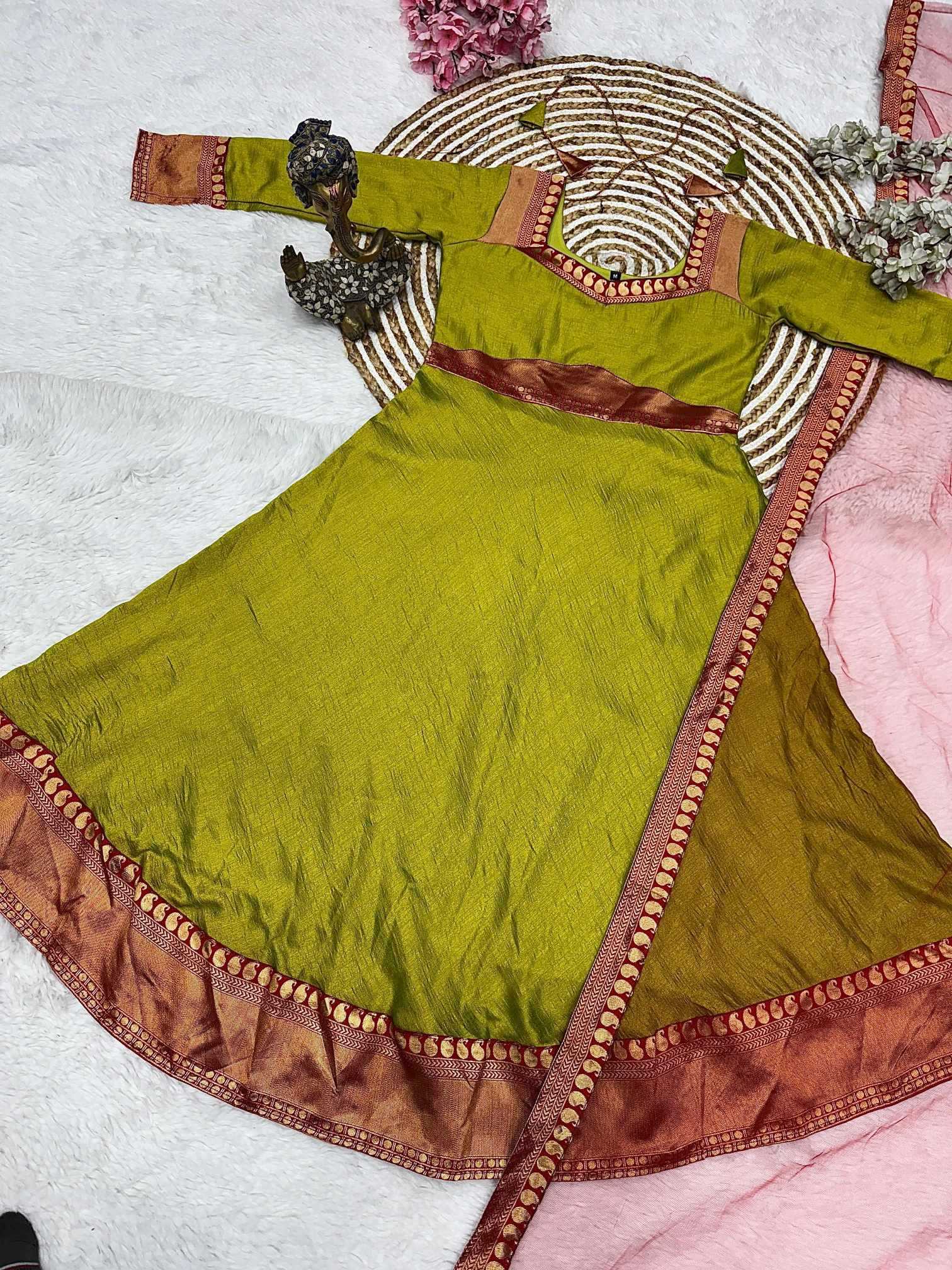 YNF Wholesale Vichitra Silk Designer Gowns  | Surat Manufacturer