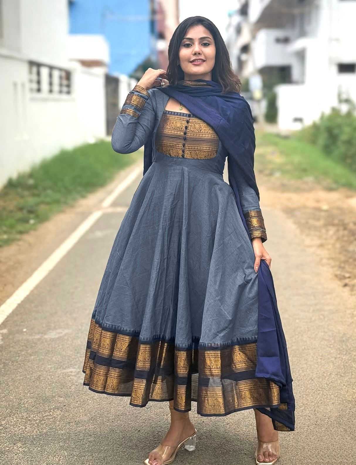 YNF Wholesale Chanderi Cotton Party Gowns  | Surat Manufacturer