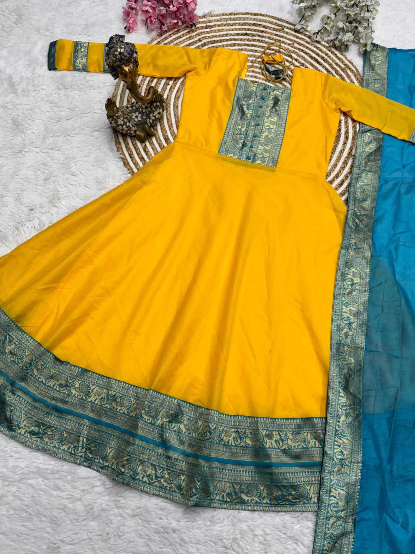 YNF Wholesale Chanderi Cotton Party Gowns  | Surat Manufacturer