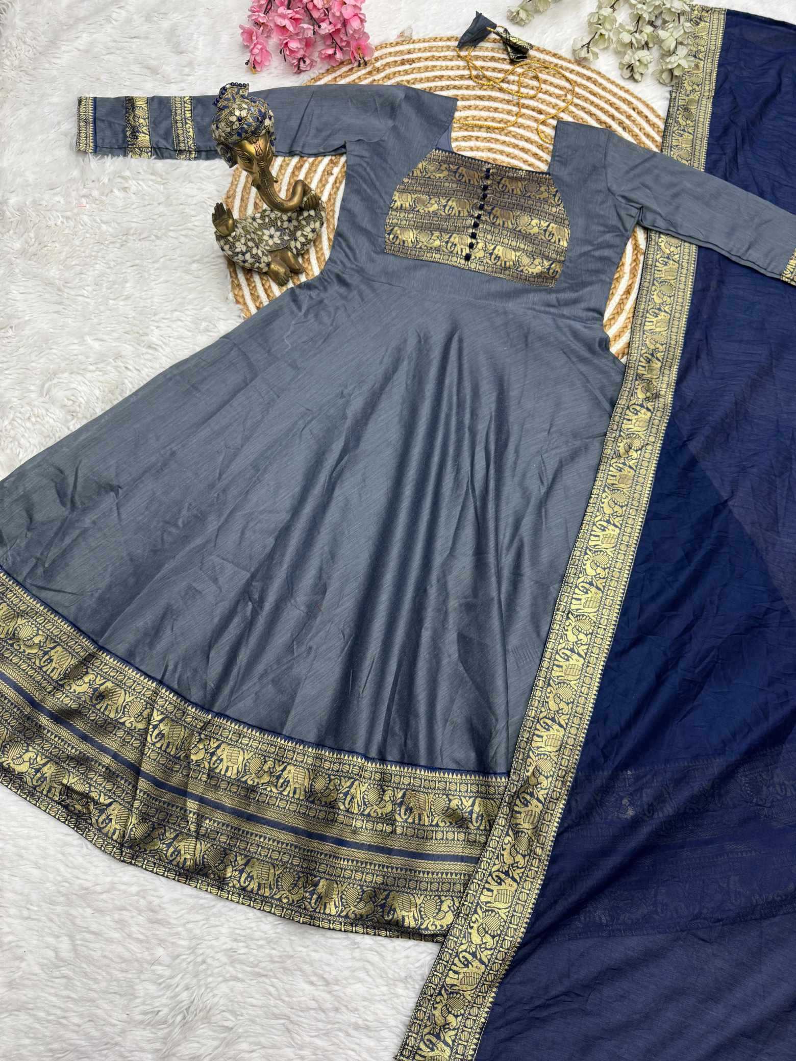 YNF Wholesale Chanderi Cotton Party Gowns  | Surat Manufacturer