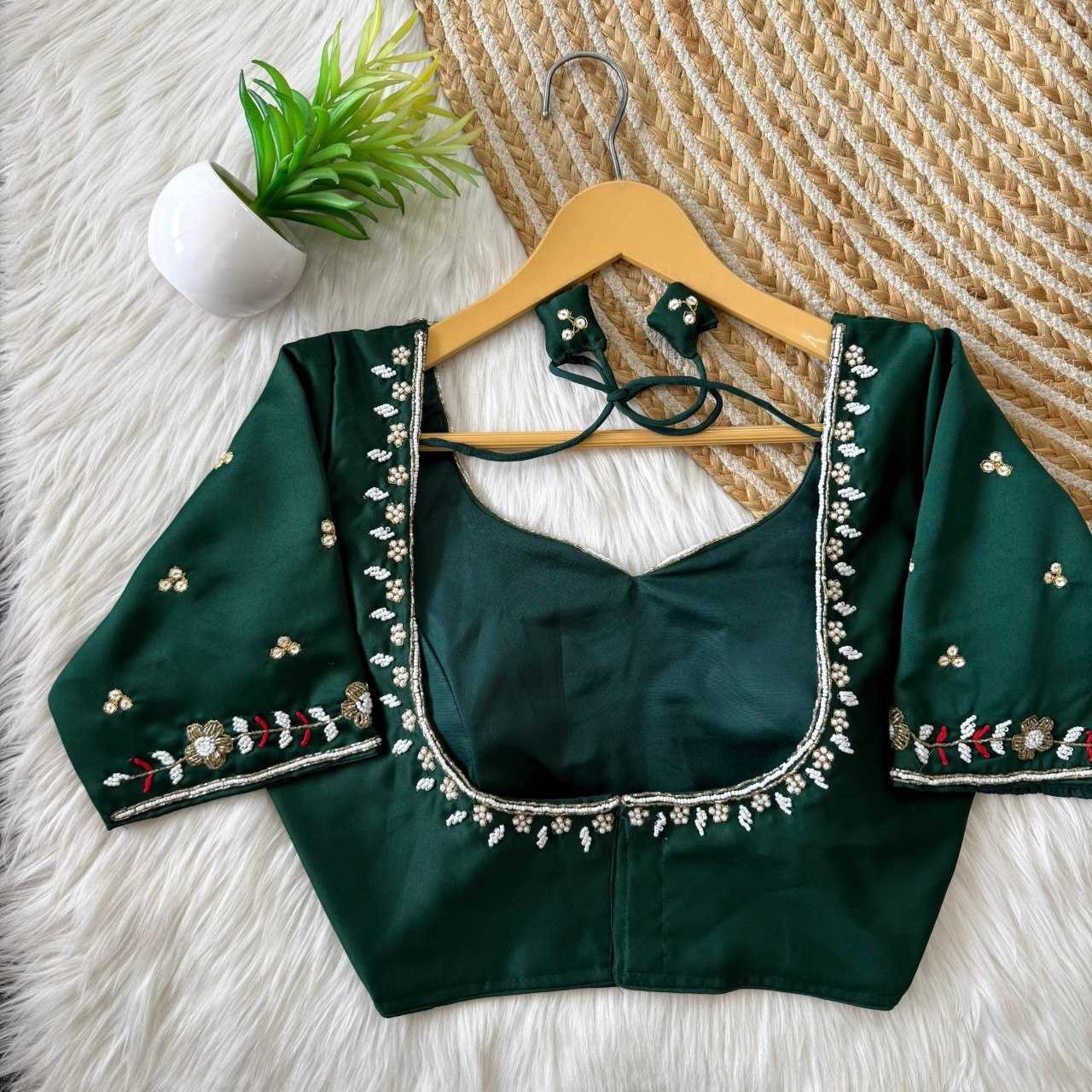 YNF Wholesale Silk Sequence Embroidery Blouse  | Surat Manufacturer