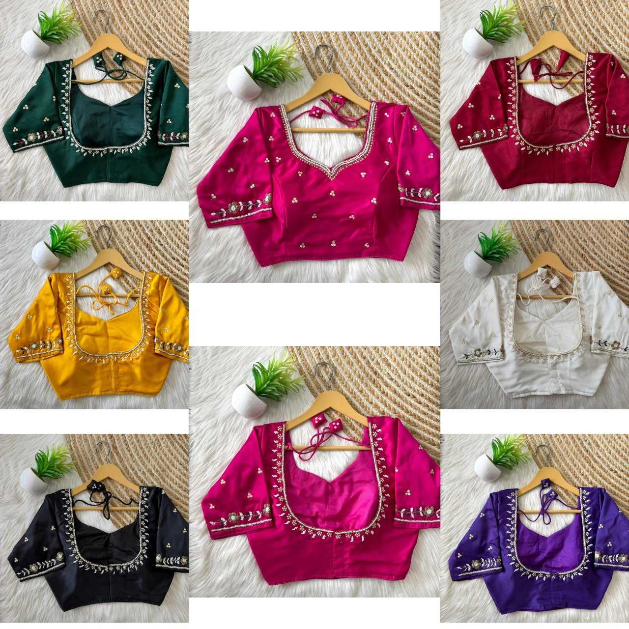 YNF Wholesale Silk Sequence Embroidery Blouse  | Surat Manufacturer
