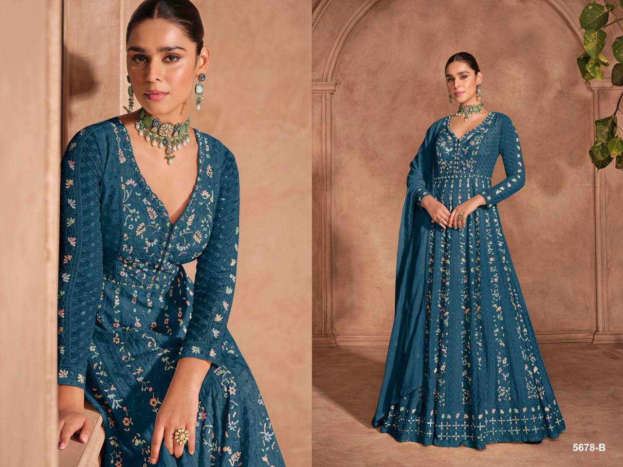 YNF Wholesale Chinon Party Gowns  | Surat Manufacturer