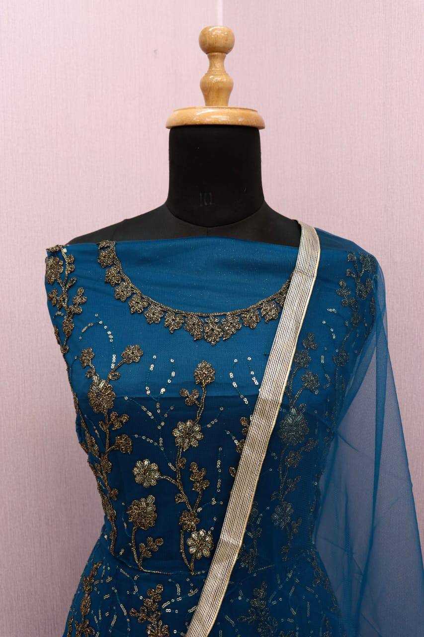 YNF Wholesale Butterfly Net Embroidery Gowns  | Surat Manufacturer