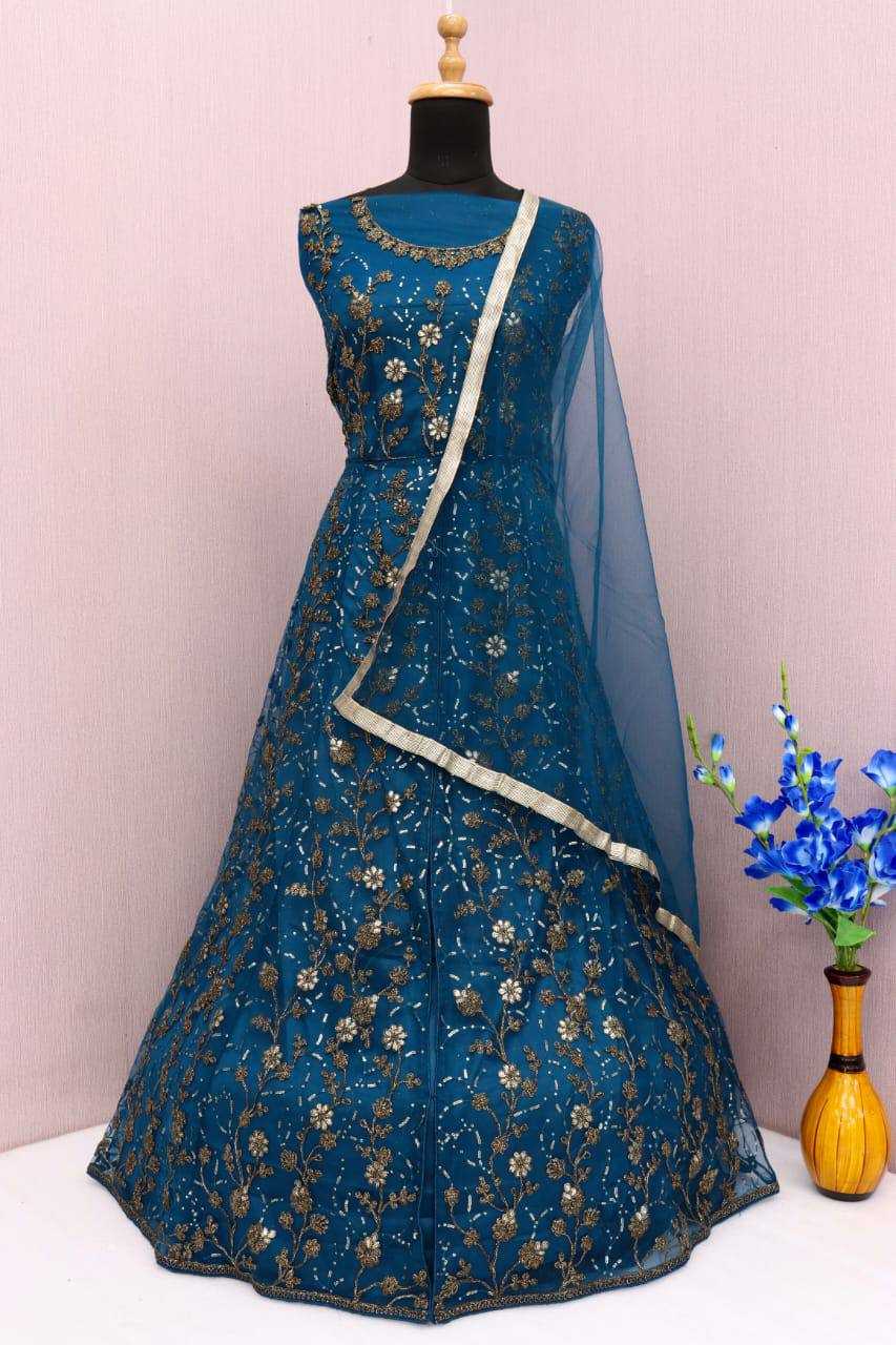 YNF Wholesale Butterfly Net Embroidery Gowns  | Surat Manufacturer