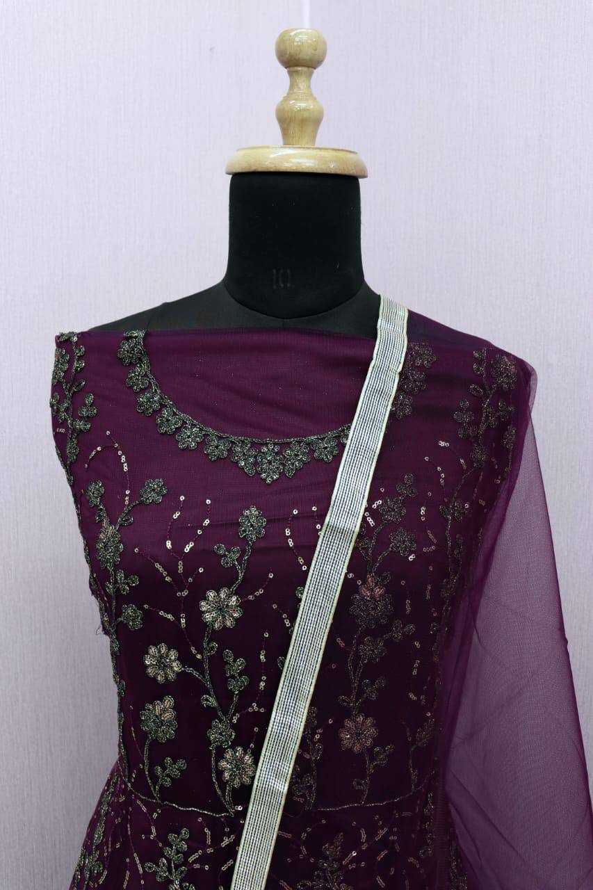 YNF Wholesale Butterfly Net Embroidery Gowns  | Surat Manufacturer