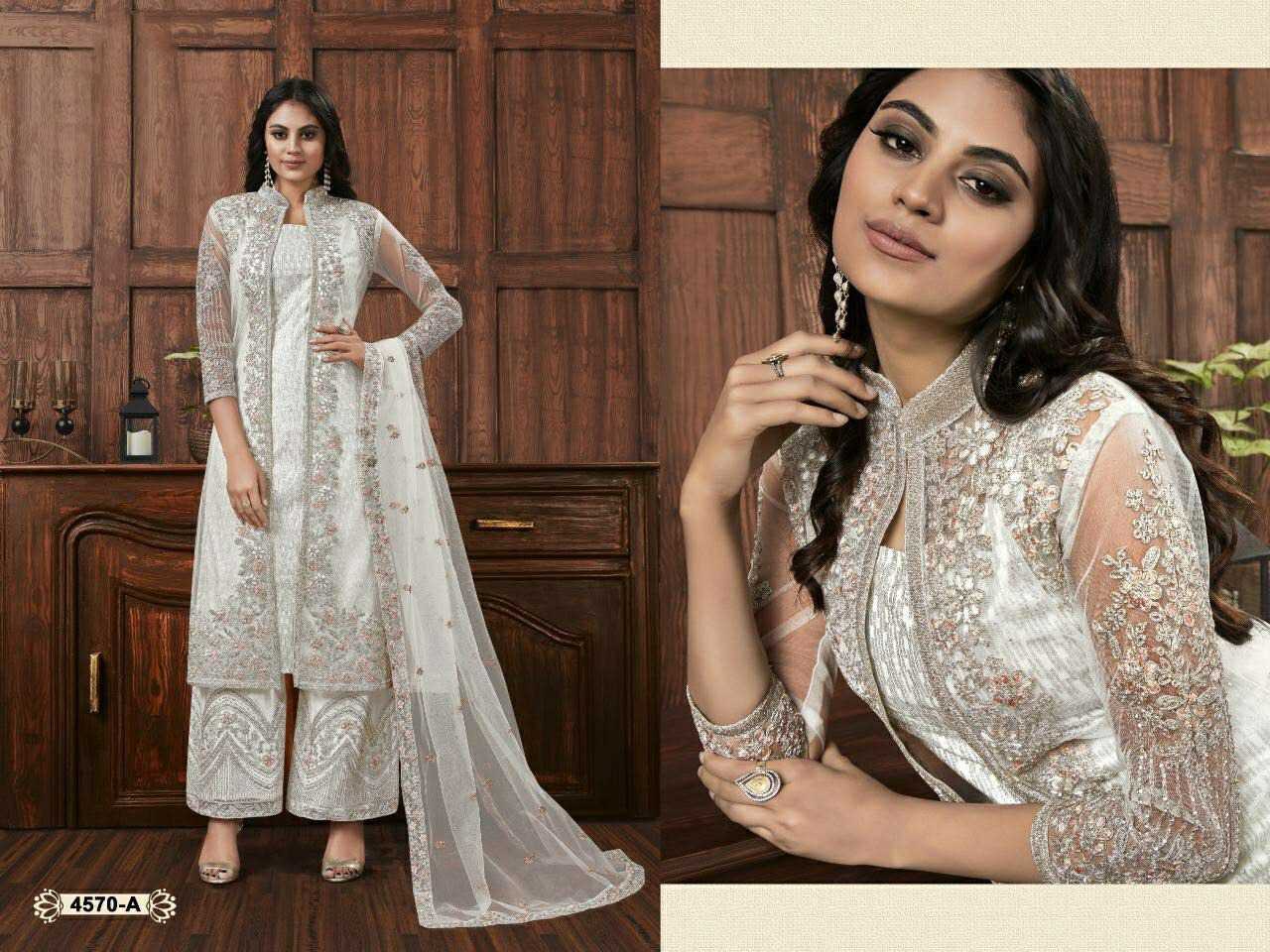 YNF Wholesale Butterfly Net Embroidery Suits  | Surat Manufacturer