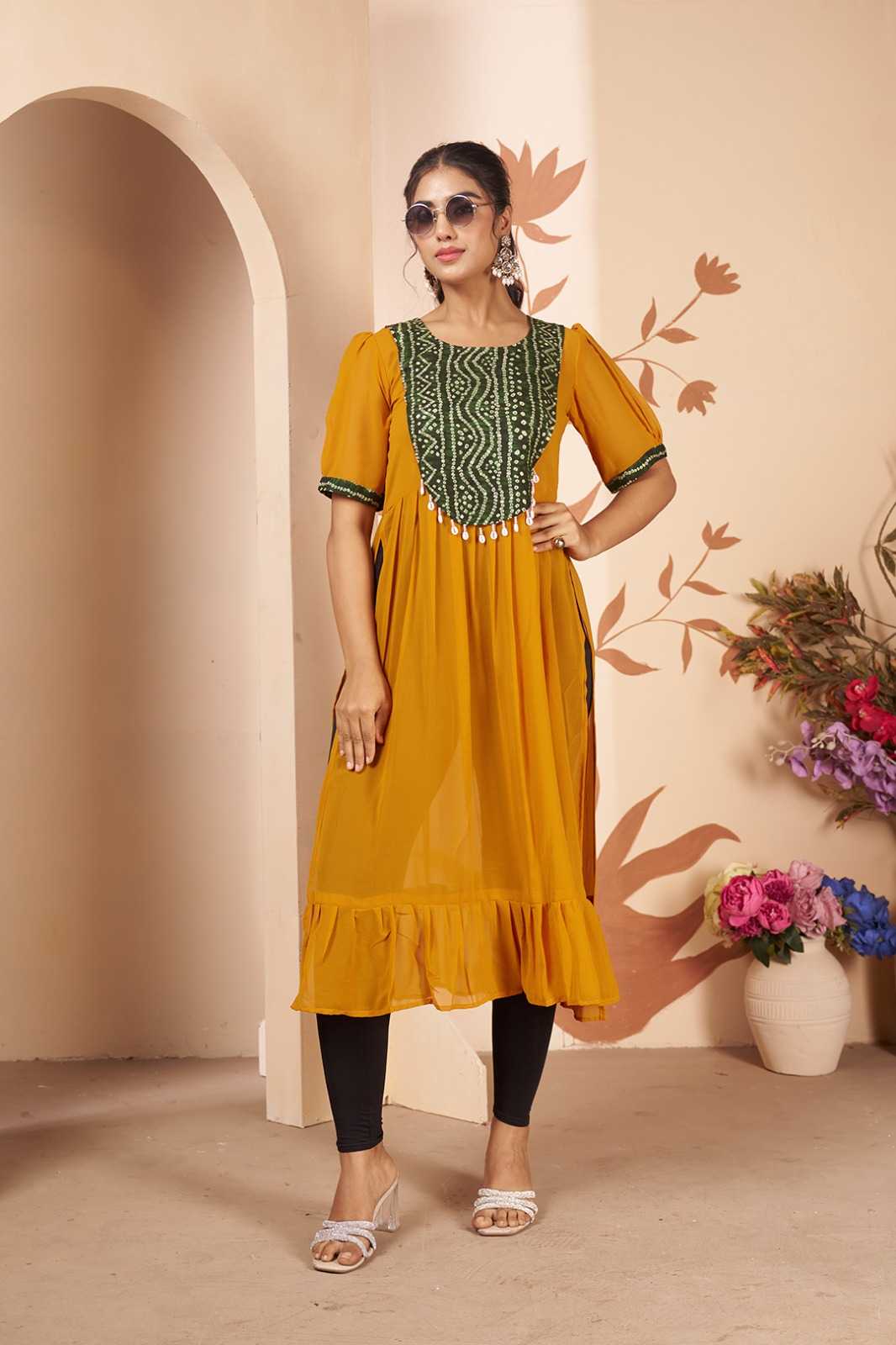 YNF Wholesale Georgette Designer Kurtis  | Surat Manufacturer