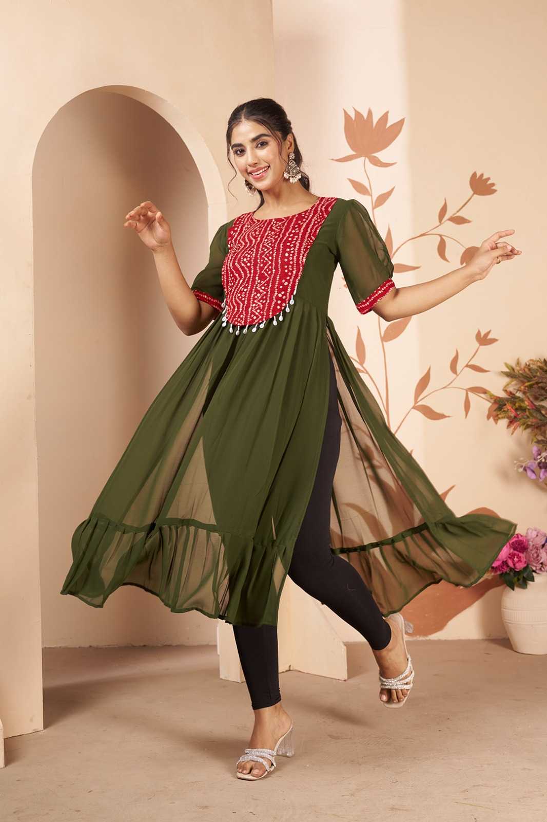YNF Wholesale Georgette Designer Kurtis  | Surat Manufacturer