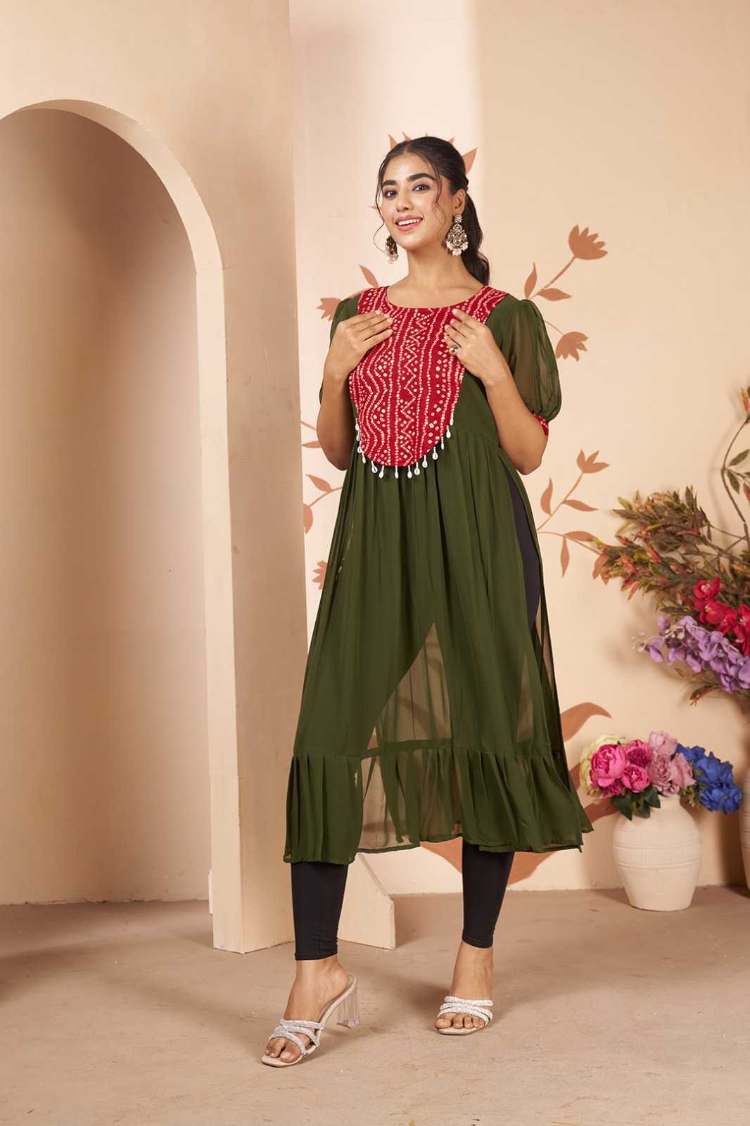 YNF Wholesale Georgette Designer Kurtis  | Surat Manufacturer