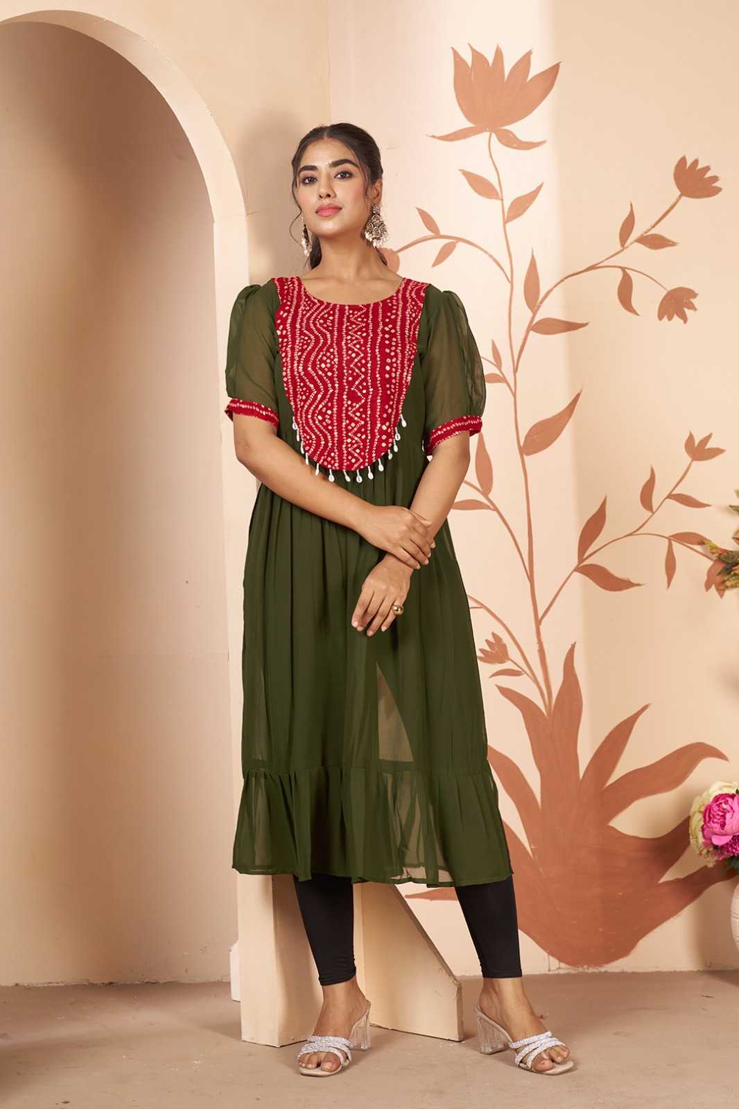 YNF Wholesale Georgette Designer Kurtis  | Surat Manufacturer
