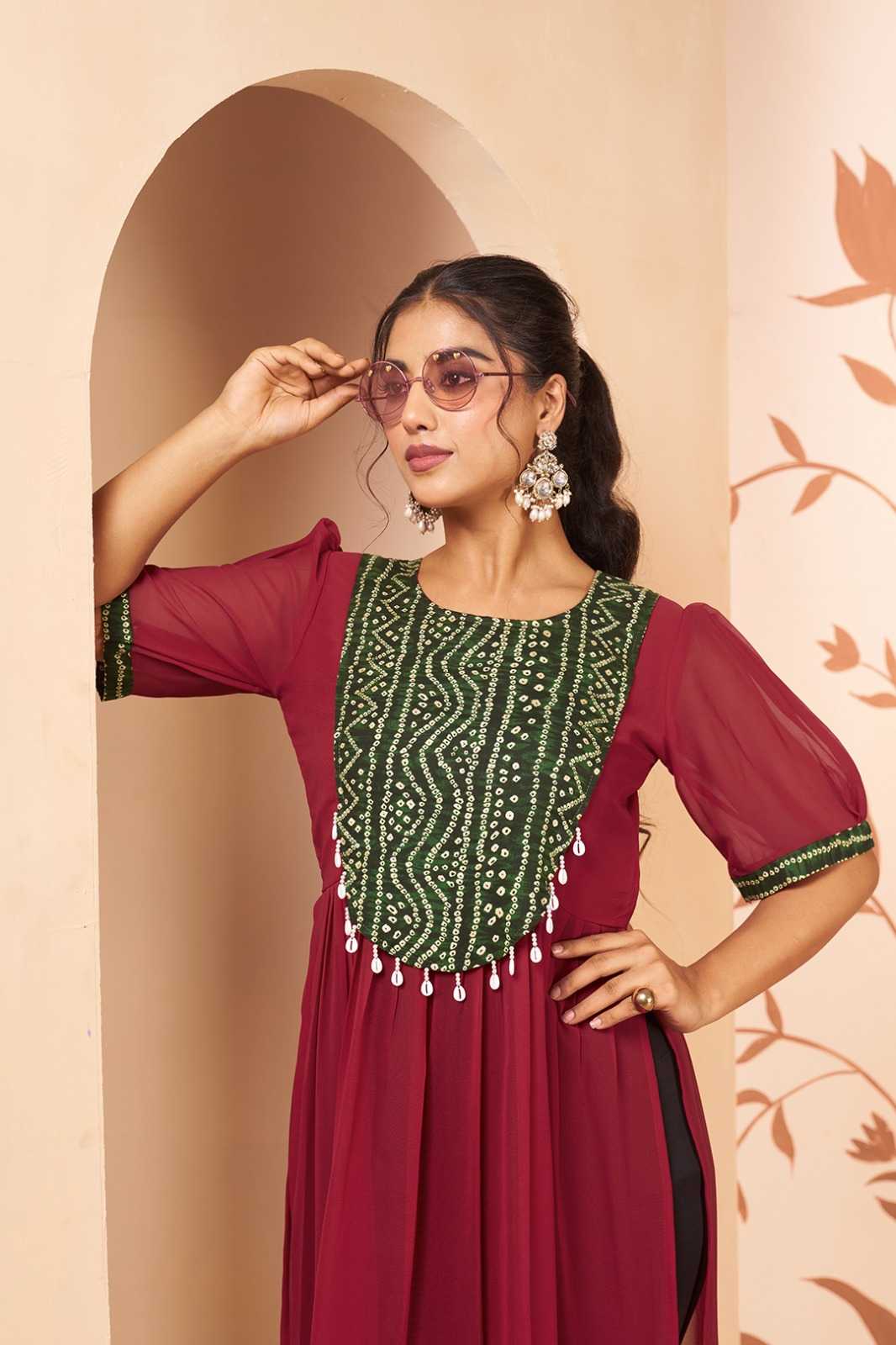 YNF Wholesale Georgette Designer Kurtis  | Surat Manufacturer