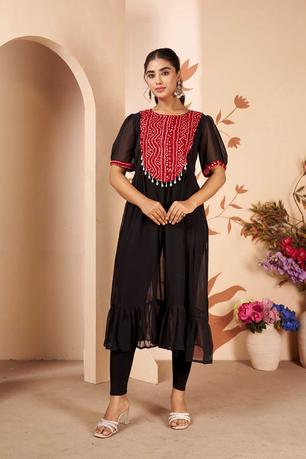 YNF Wholesale Georgette Designer Kurtis  | Surat Manufacturer
