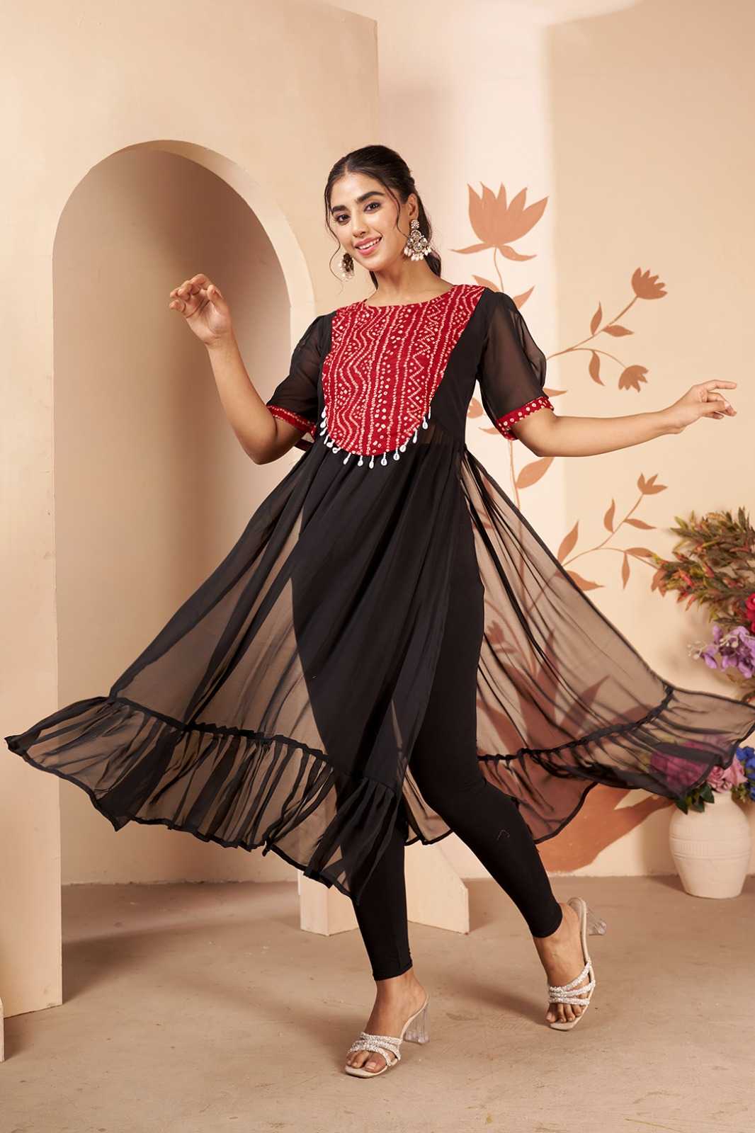YNF Wholesale Georgette Designer Kurtis  | Surat Manufacturer