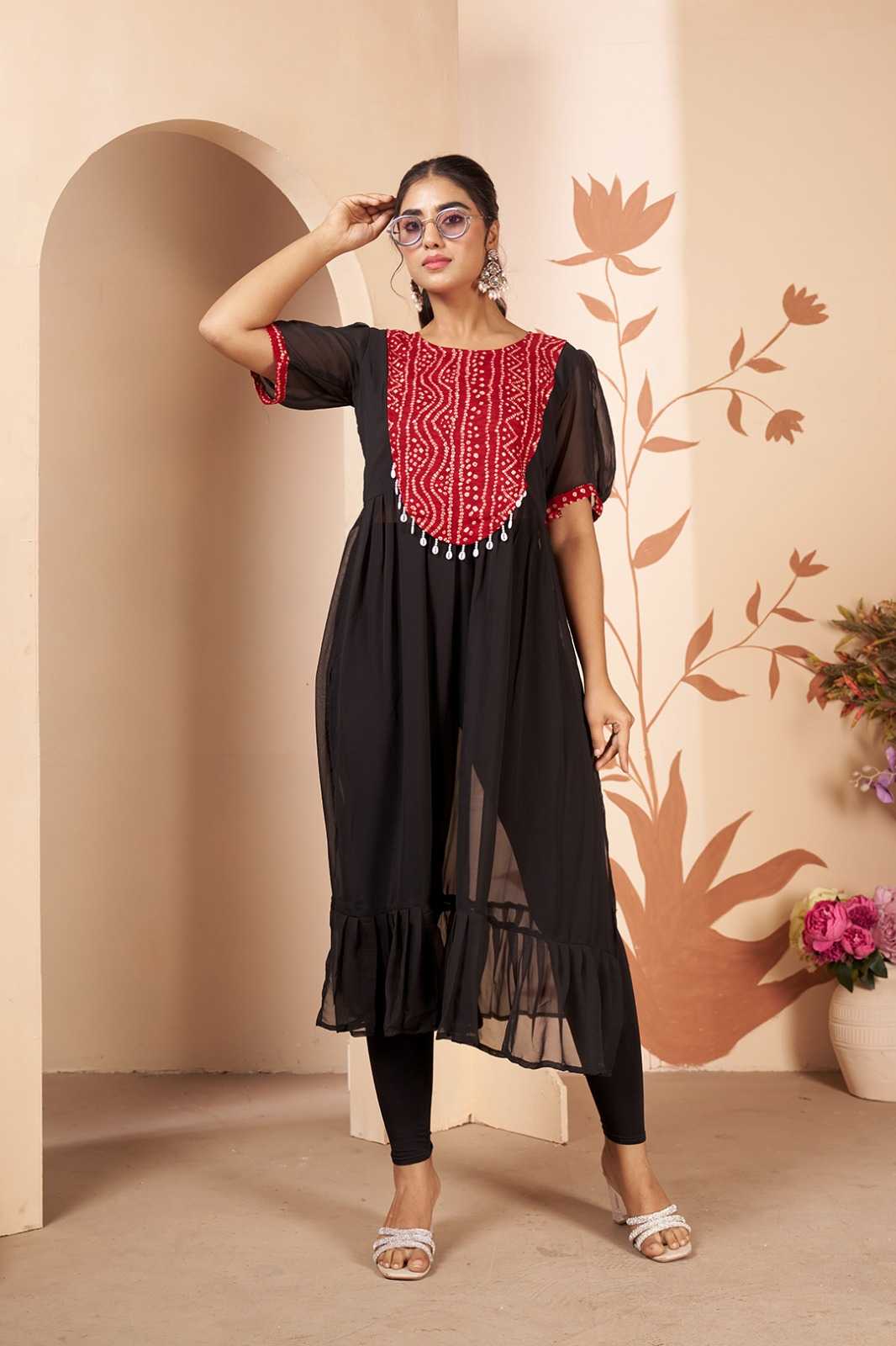 YNF Wholesale Georgette Designer Kurtis  | Surat Manufacturer
